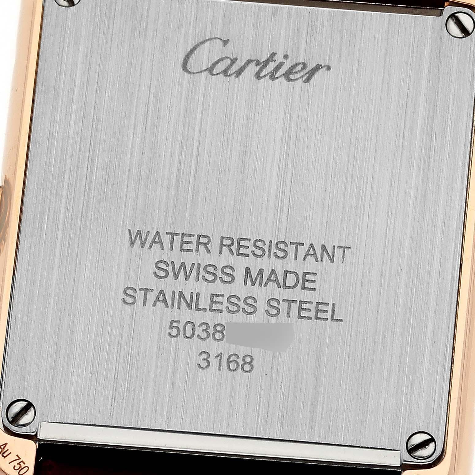 Women's Cartier Tank Solo Silver Dial Rose Gold Steel Ladies Watch W5200024 For Sale