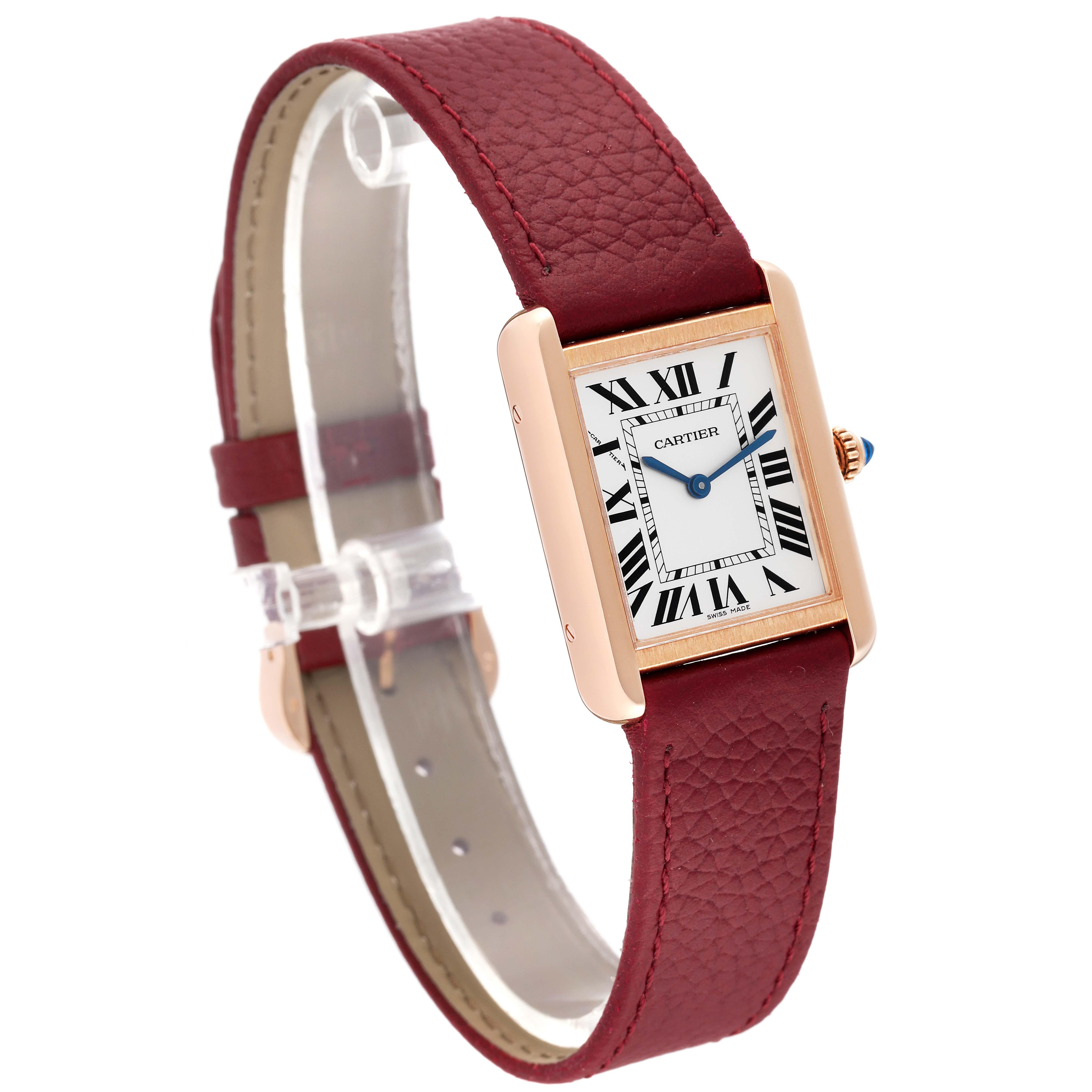 Cartier Tank Solo Silver Dial Rose Gold Steel Ladies Watch W5200024 For Sale 1