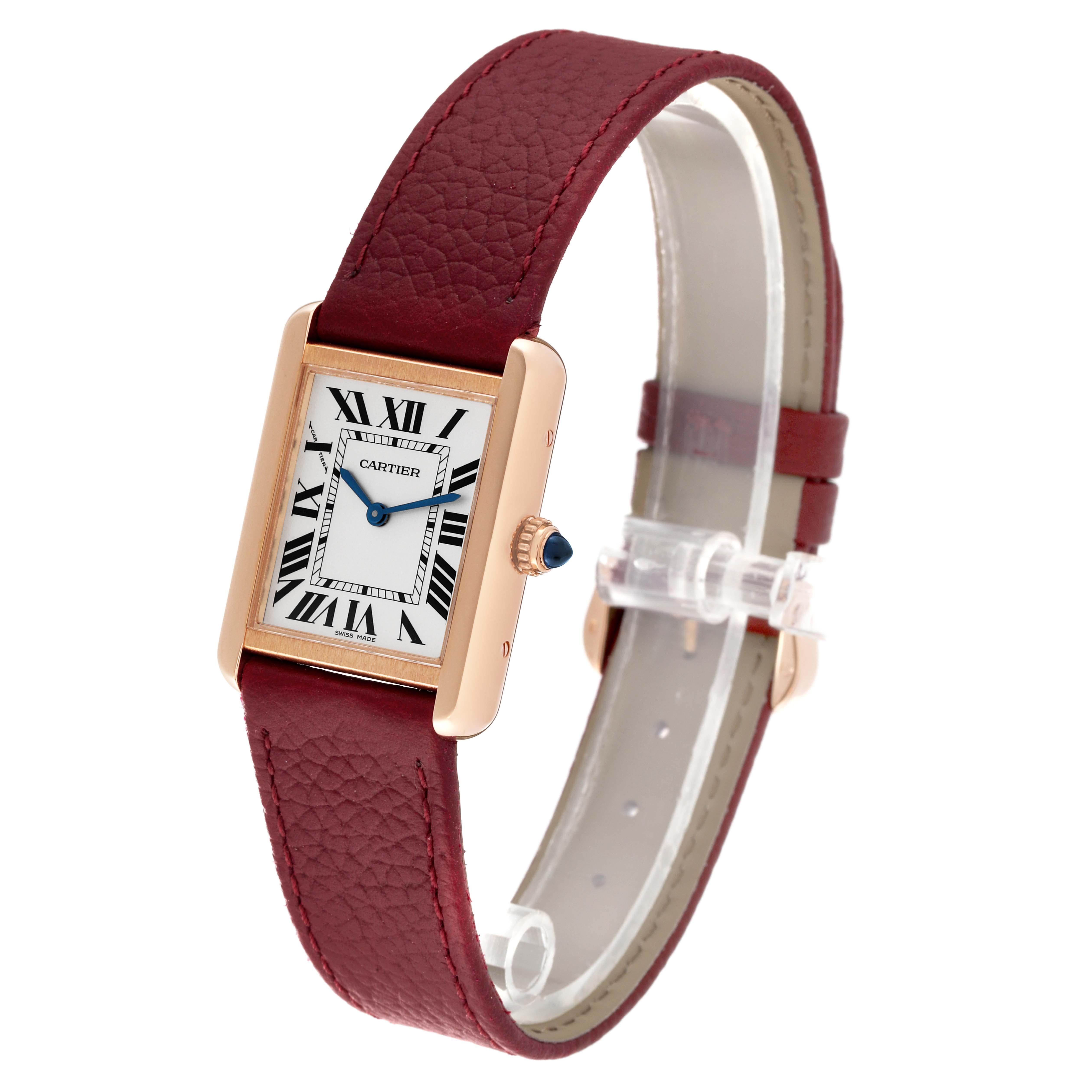 Cartier Tank Solo Silver Dial Rose Gold Steel Ladies Watch W5200024 For Sale 4