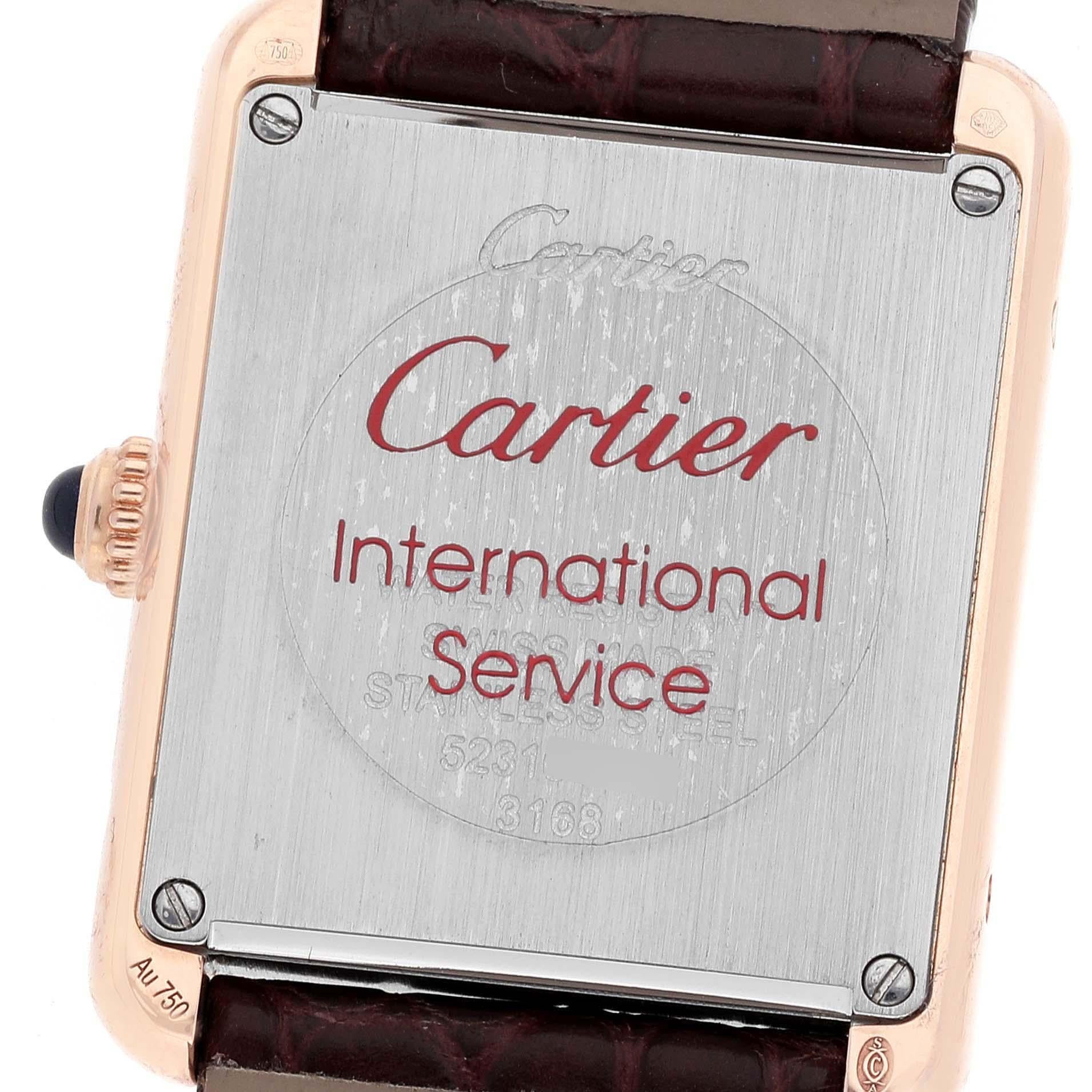 Cartier Tank Solo Silver Dial Rose Gold Steel Ladies Watch W5200024 Papers 2