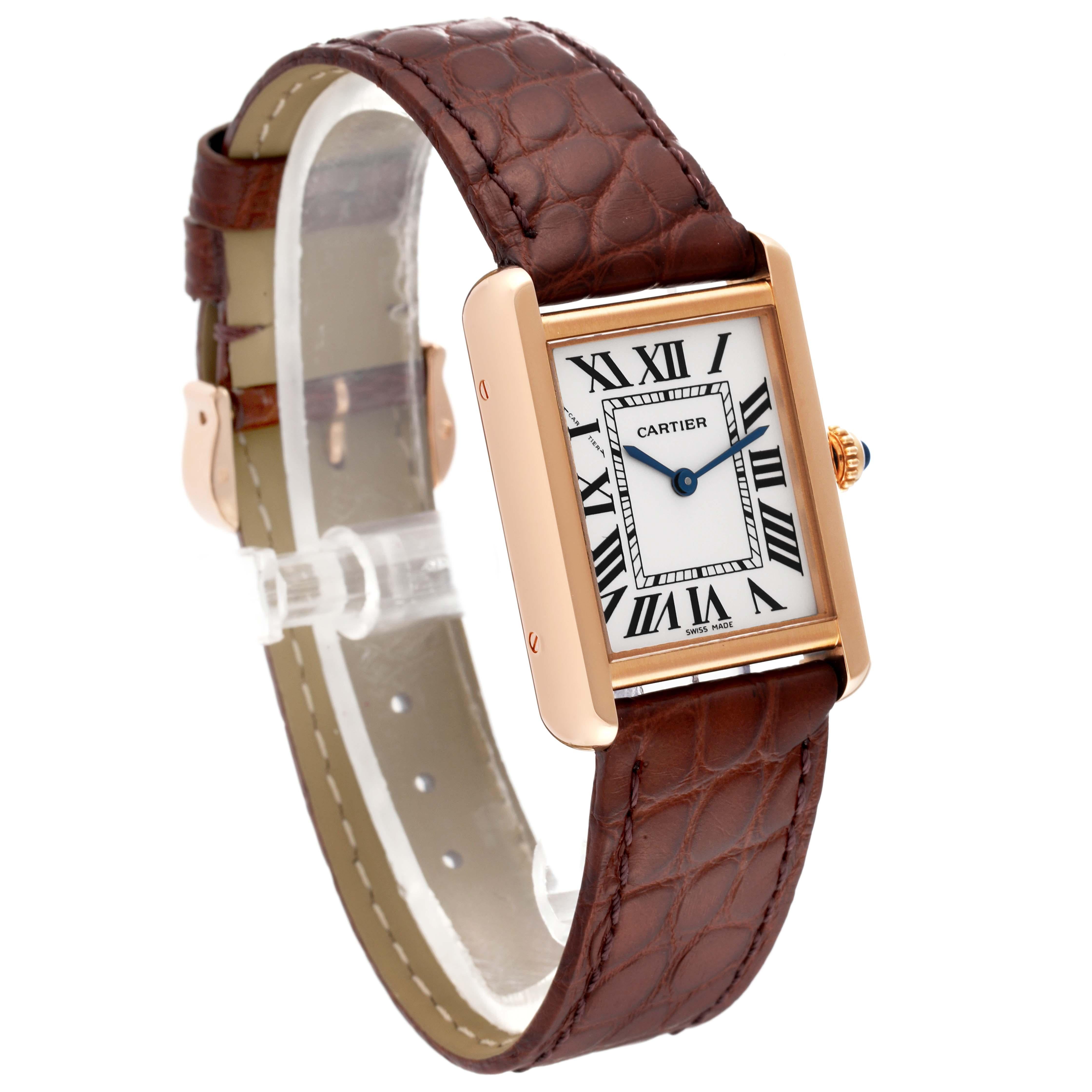 Cartier Tank Solo Silver Dial Rose Gold Steel Ladies Watch W5200024 Papers 3