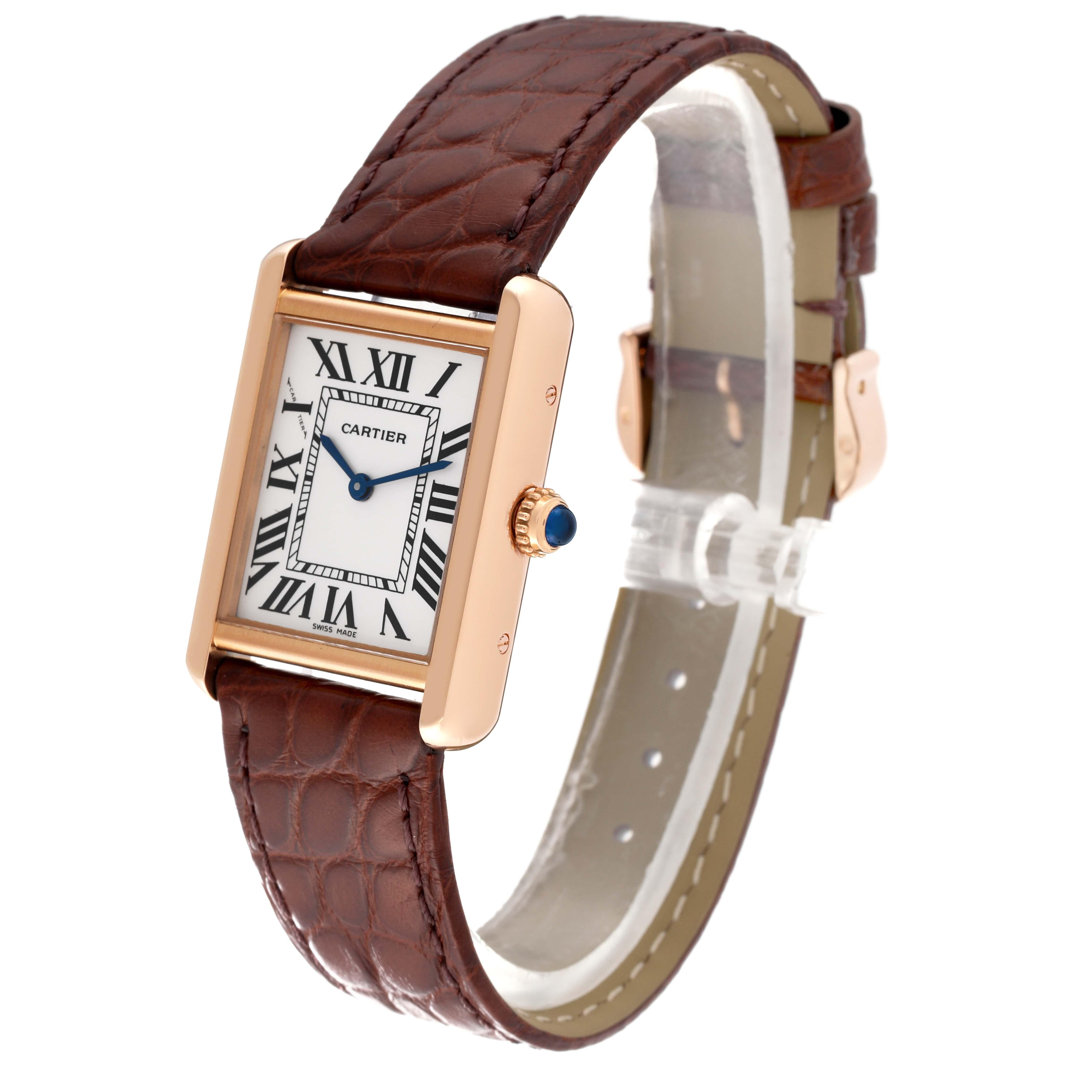 Cartier Tank Solo Silver Dial Rose Gold Steel Ladies Watch W5200024 Papers 5