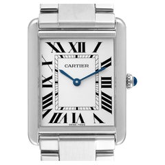 Cartier Tank Solo Cadran argenté Montre pour homme en acier W5200014 Boîte Carte