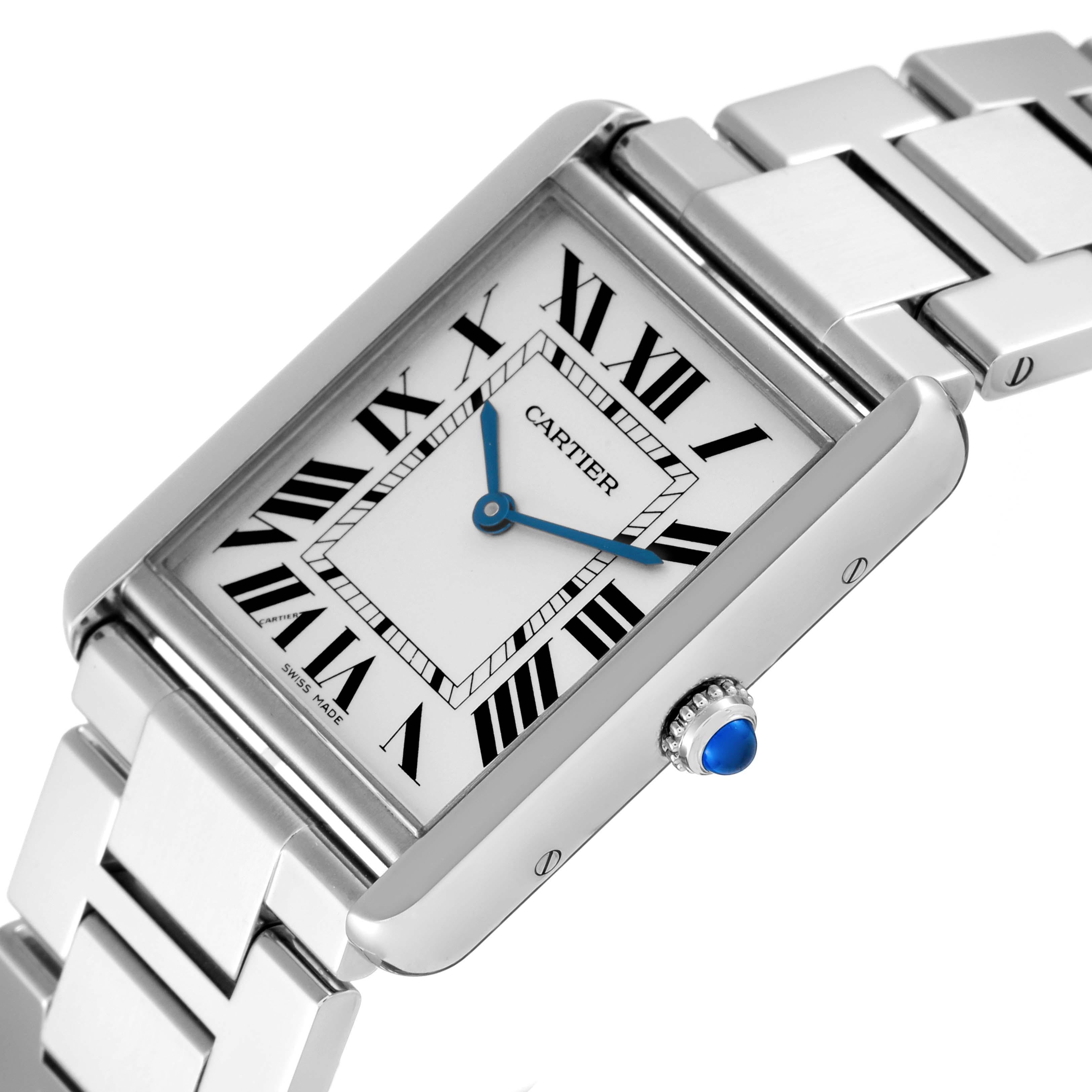 Cartier Tank Solo Silver Dial Steel Mens Watch W5200014 1