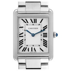 Cartier Tank Solo Silver Dial Steel Mens Watch W5200014