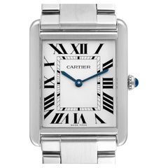 Cartier Tank Solo Silver Dial Steel Mens Watch W5200014