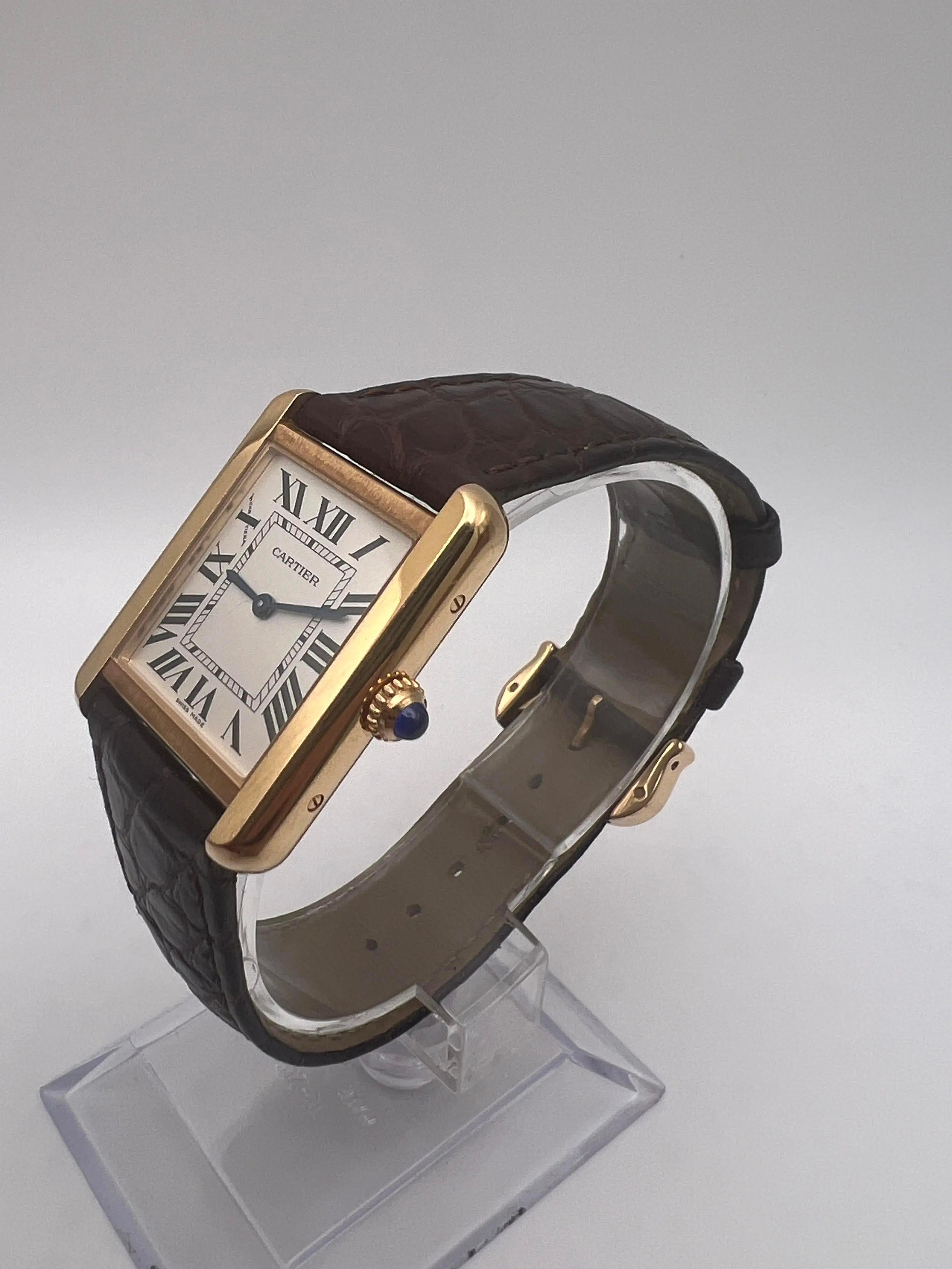 Cartier Tank Solo Petite boîte en or rose 18 carats 24 mm x 30,5 mm W5200024 en vente 6