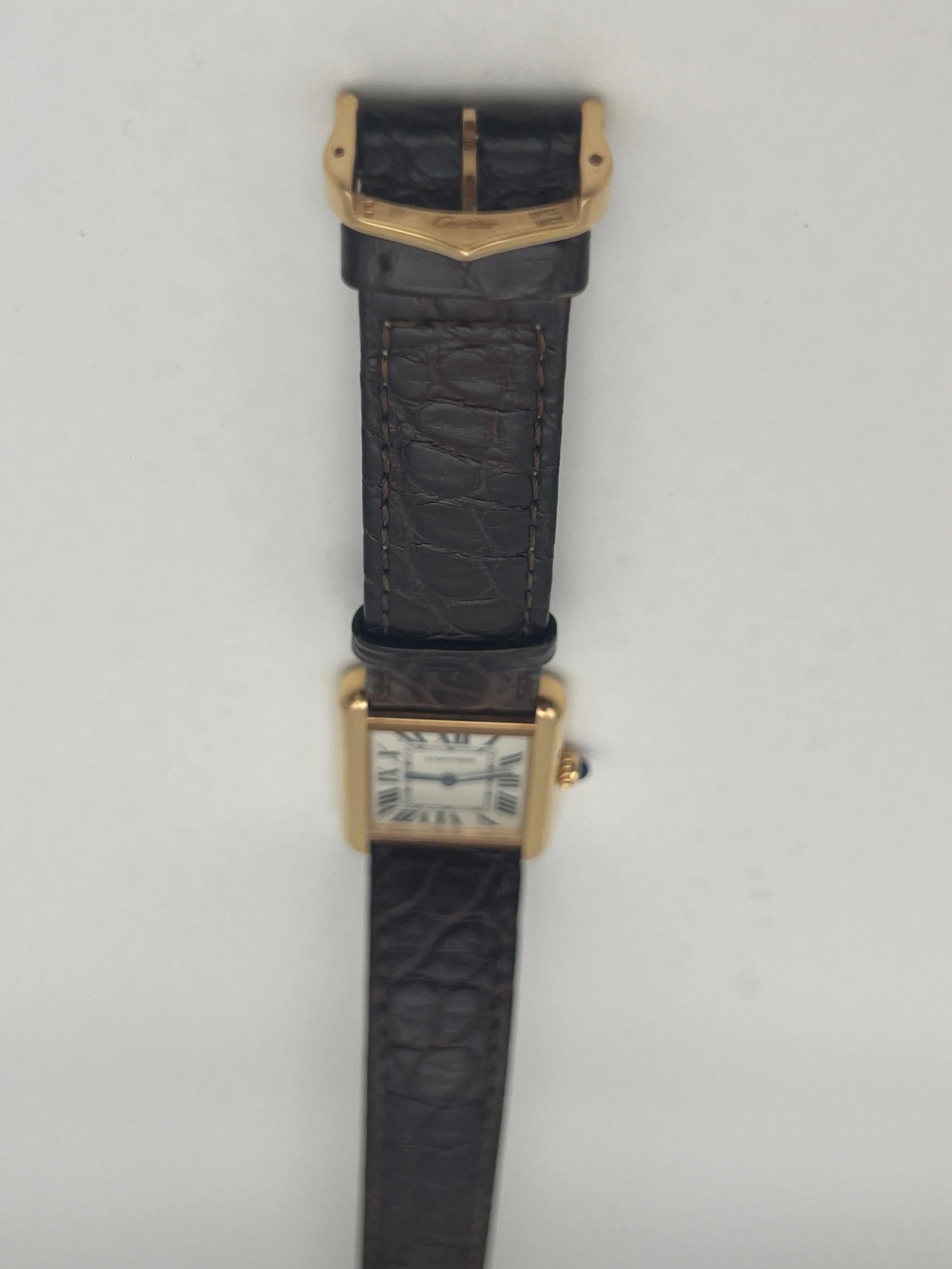 Cartier Tank Solo Petite boîte en or rose 18 carats 24 mm x 30,5 mm W5200024 en vente 9