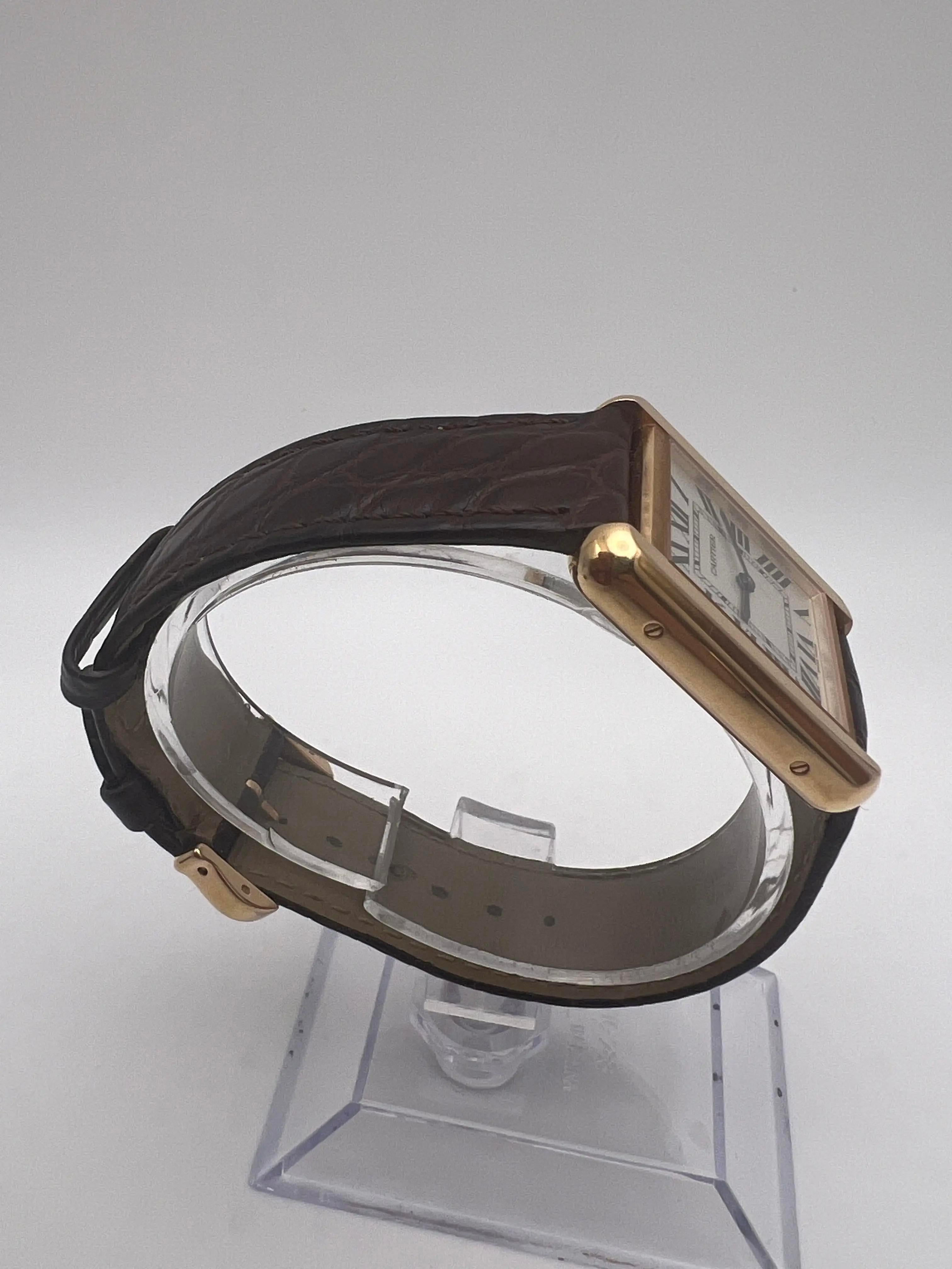 Cartier Tank Solo Petite boîte en or rose 18 carats 24 mm x 30,5 mm W5200024 en vente 3