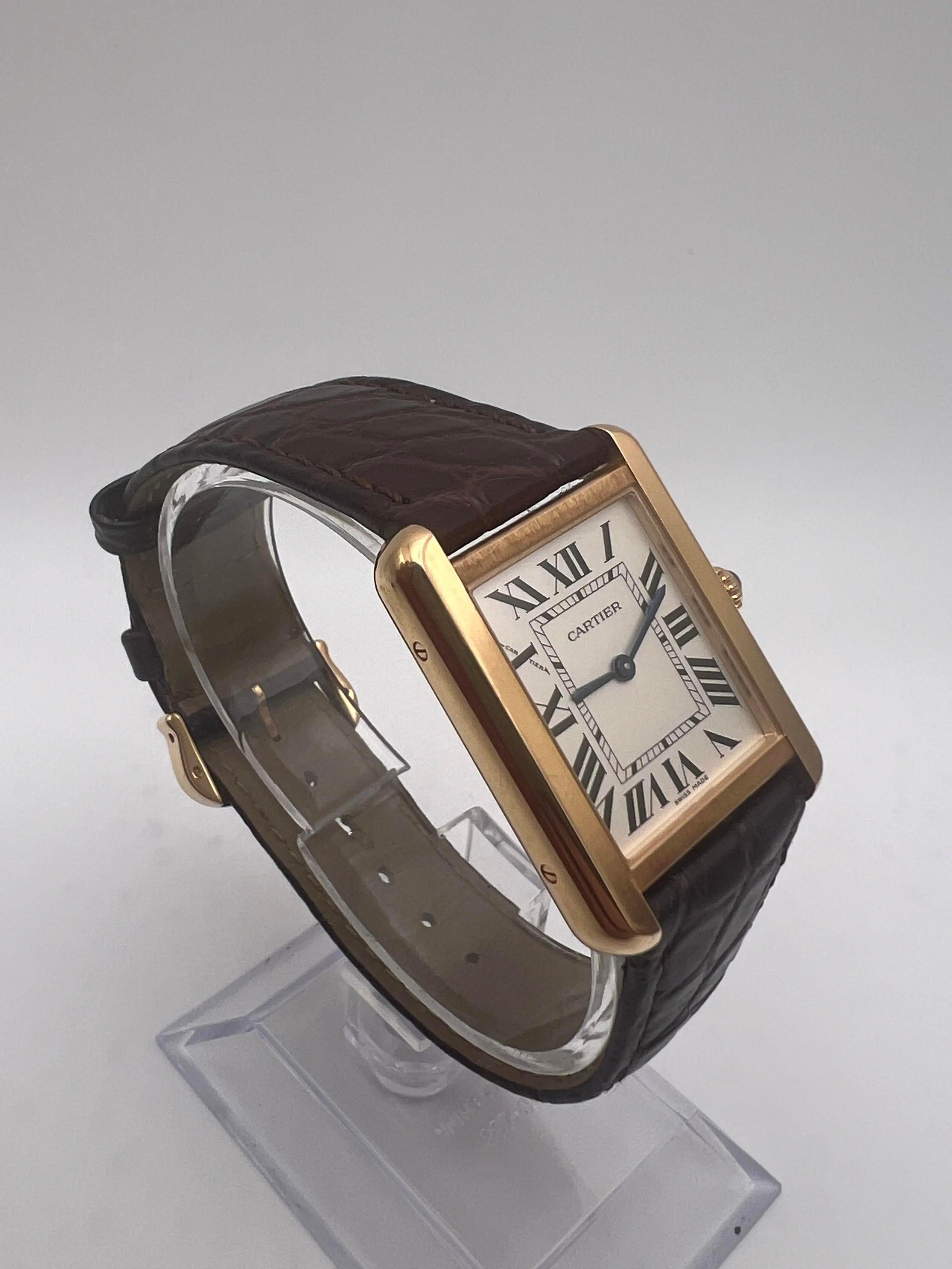 Cartier Tank Solo Petite boîte en or rose 18 carats 24 mm x 30,5 mm W5200024 en vente 5