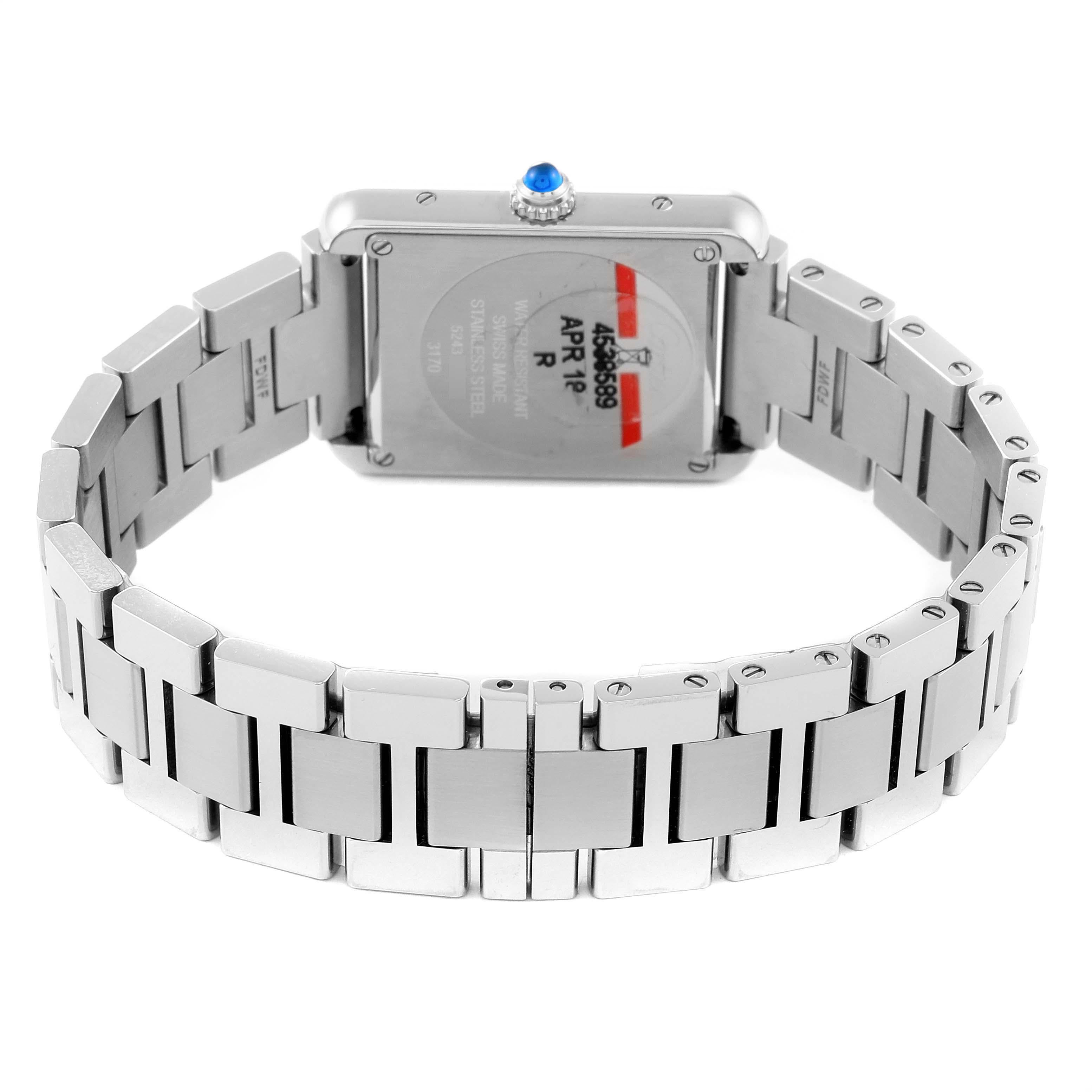 Cartier Tank Solo Small Silver Dial Steel Ladies Watch W5200013 Unworn 1
