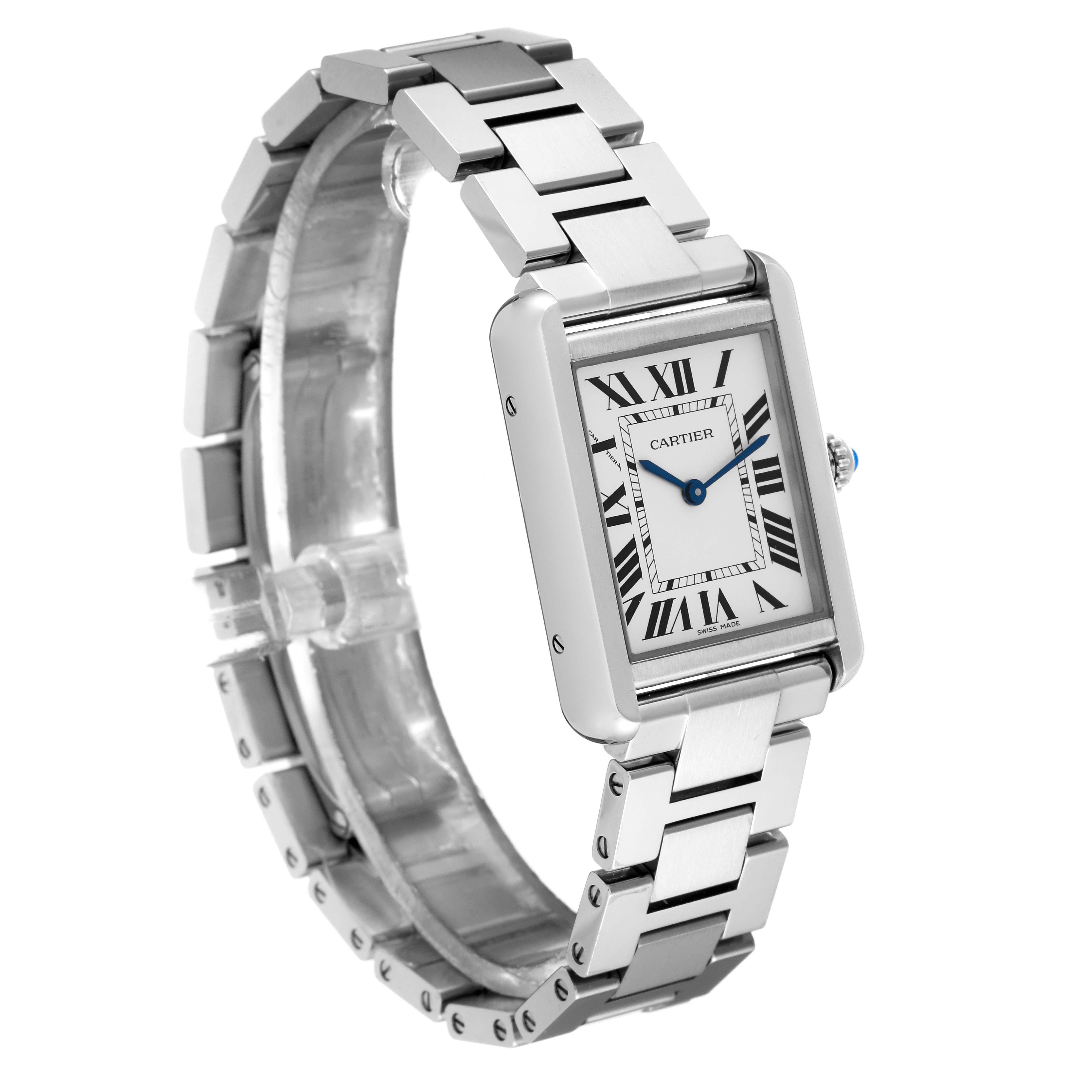 Cartier Tank Solo Small Silver Dial Steel Ladies Watch W5200013 Unworn 2