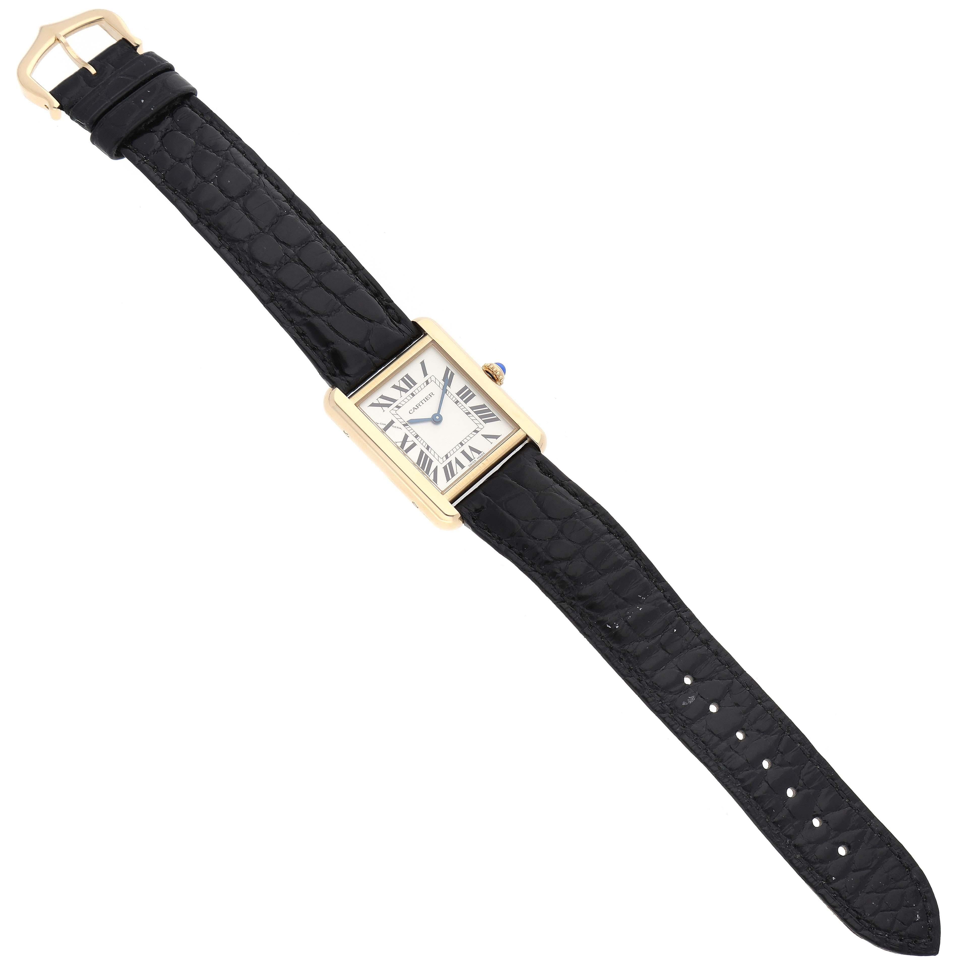 Women's Cartier Tank Solo Small Yellow Gold Steel Ladies Watch W1018755 Papers