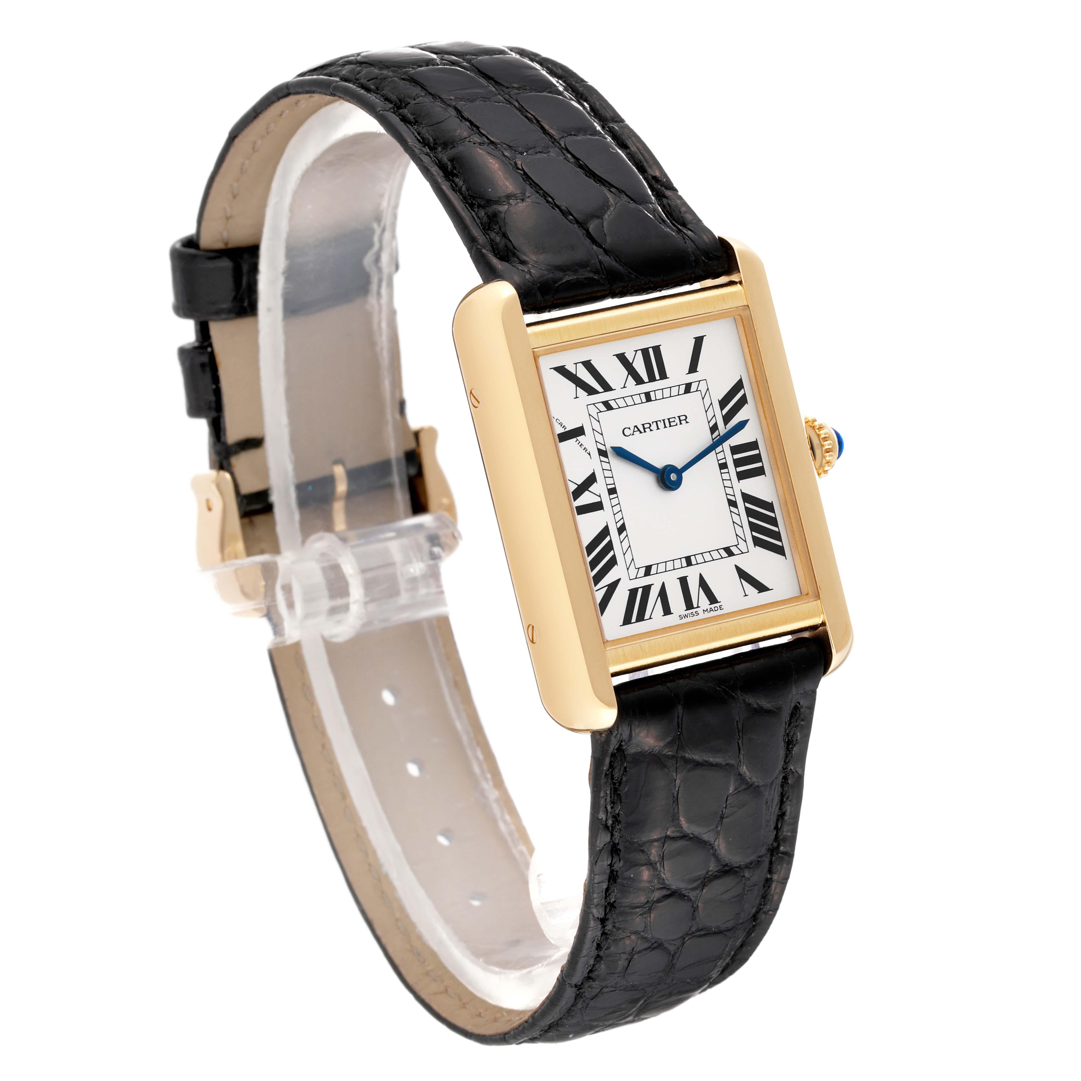 Cartier Tank Solo Small Yellow Gold Steel Ladies Watch W1018755 Papers 3