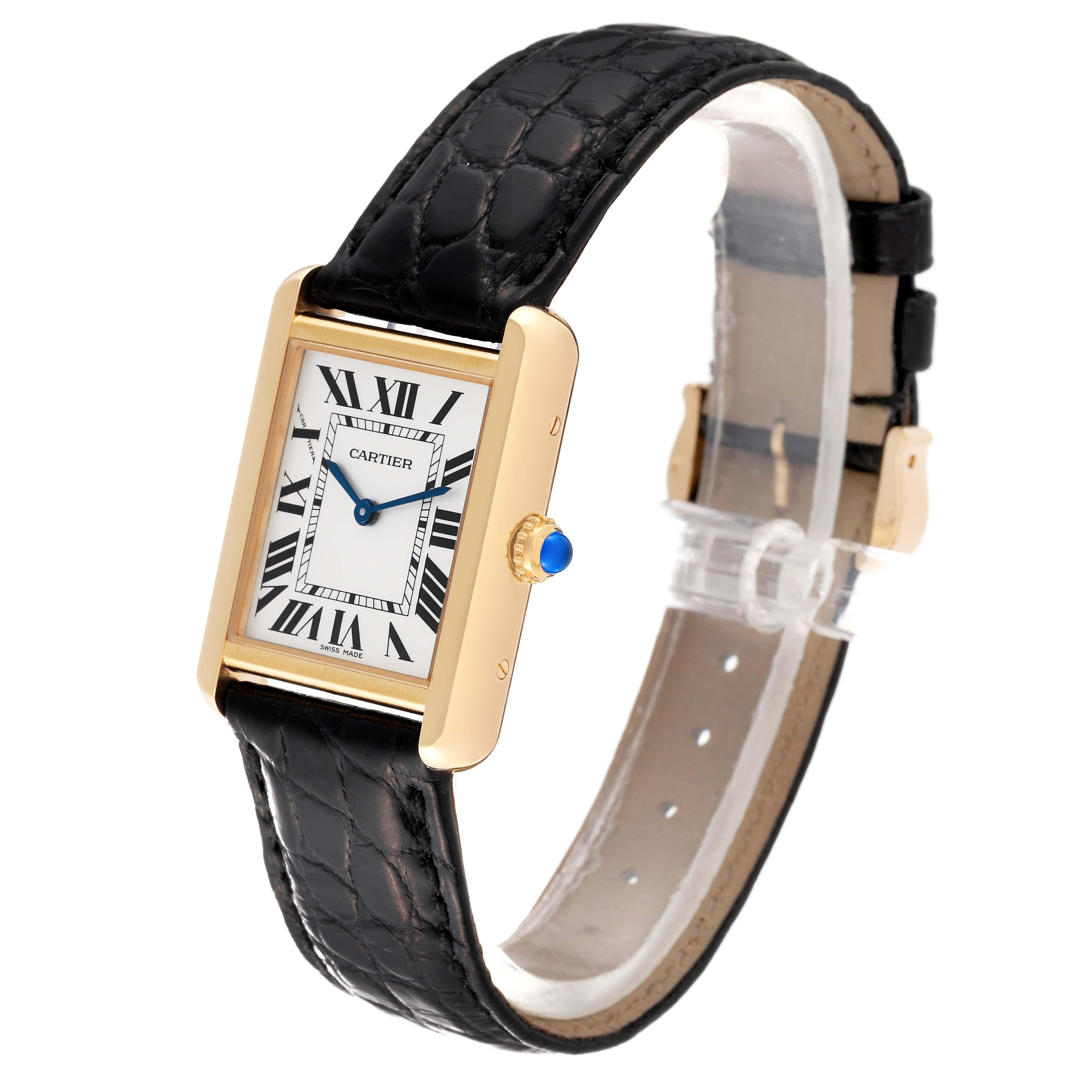 Cartier Tank Solo Small Yellow Gold Steel Ladies Watch W1018755 Papers 4