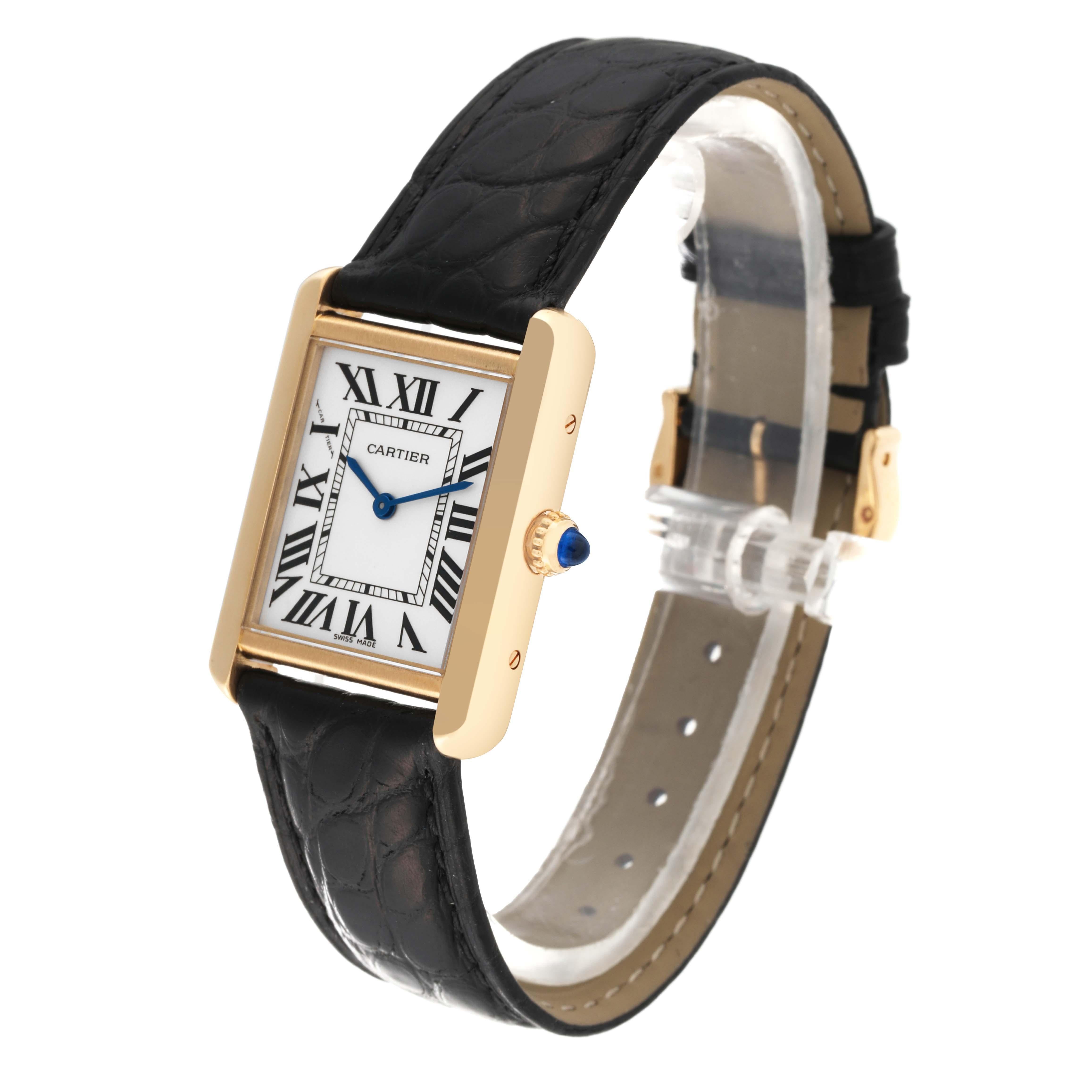 Cartier Tank Solo Small Yellow Gold Steel Silver Dial Ladies Watch W1018755 Card 7
