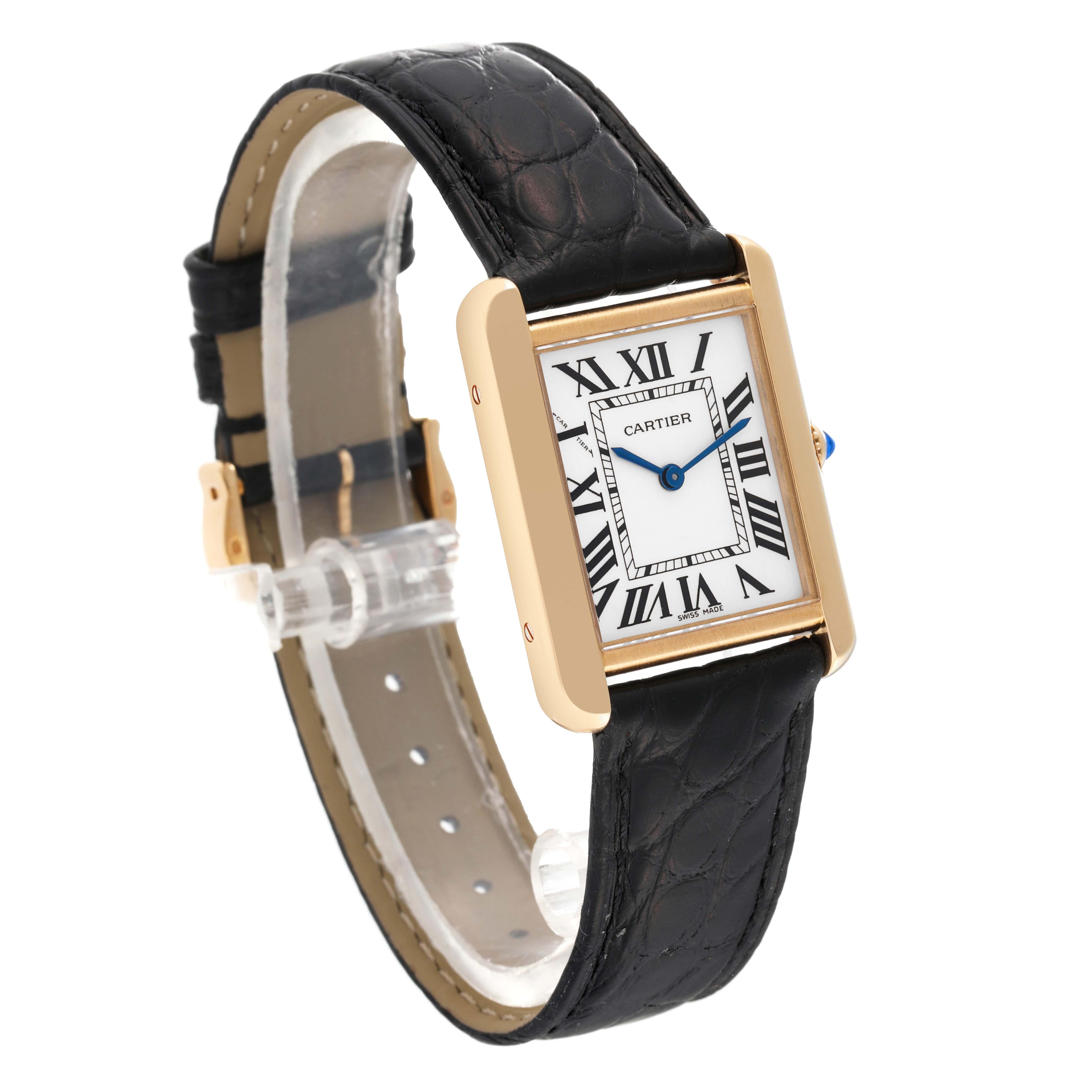 Cartier Tank Solo Small Yellow Gold Steel Silver Dial Ladies Watch W1018755 Card 3