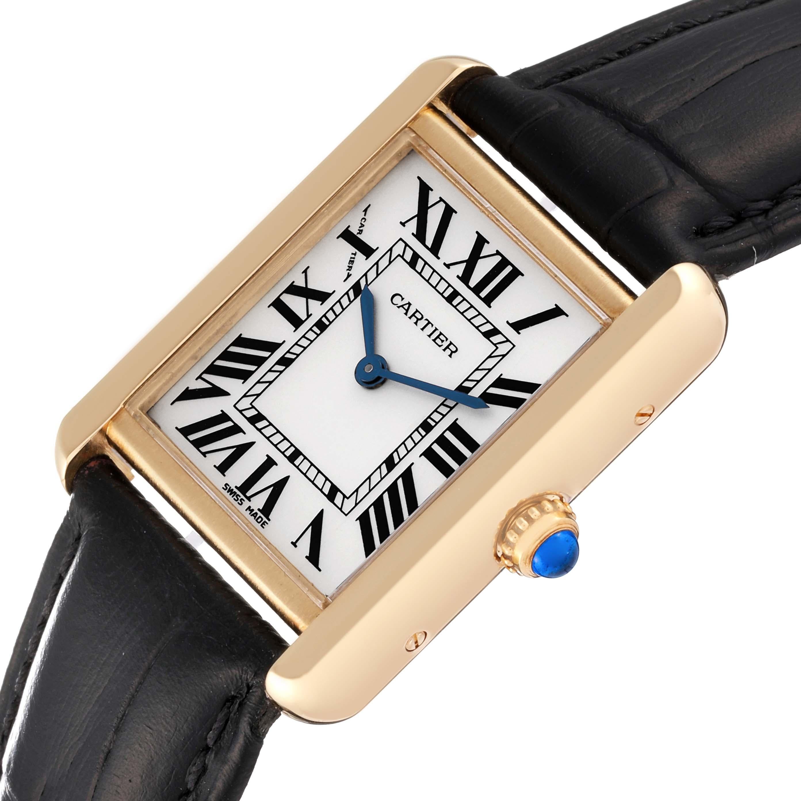 Cartier Tank Solo Small Yellow Gold Steel Silver Dial Ladies Watch W1018755 1