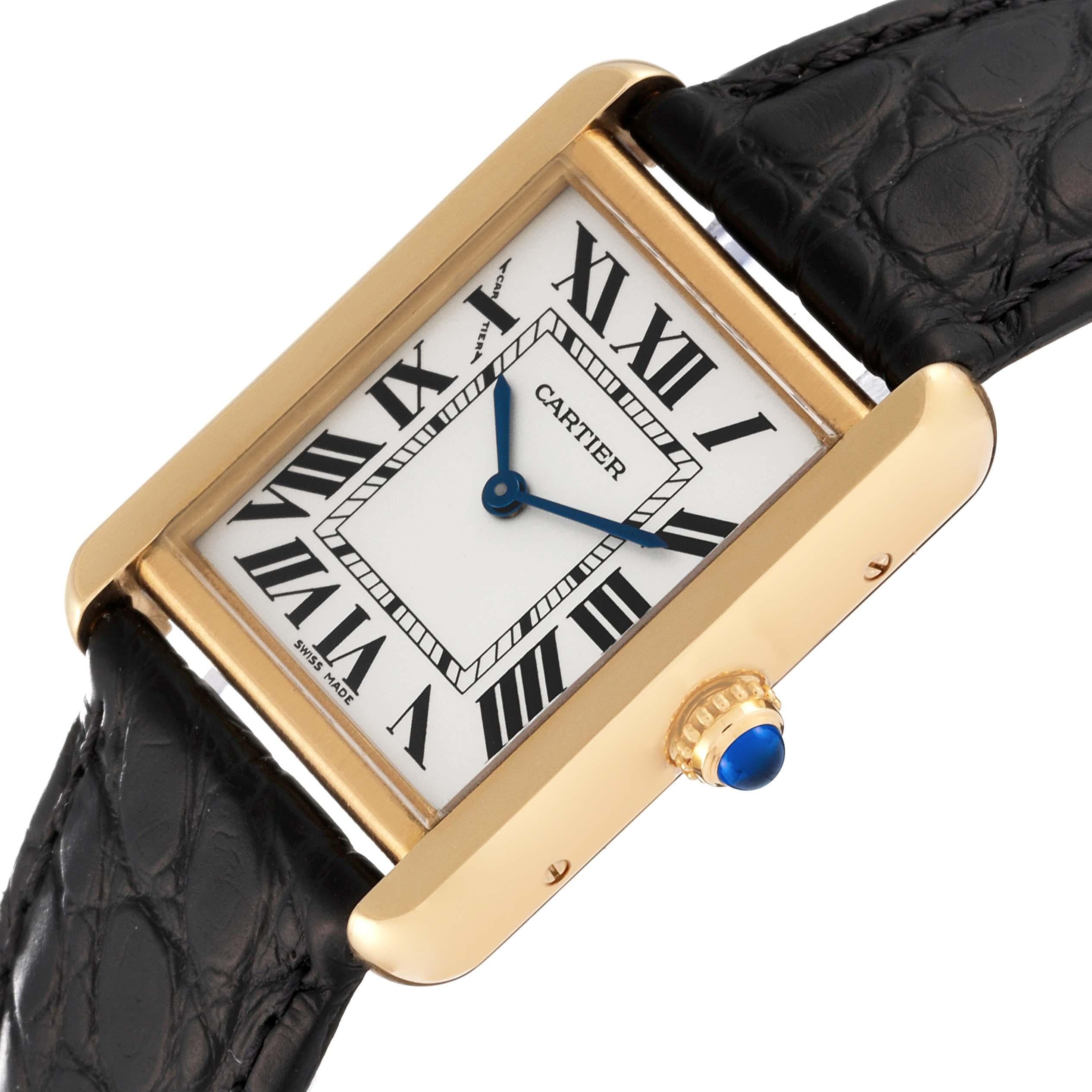 Cartier Tank Solo Small Yellow Gold Steel Silver Dial Ladies Watch W1018755 2