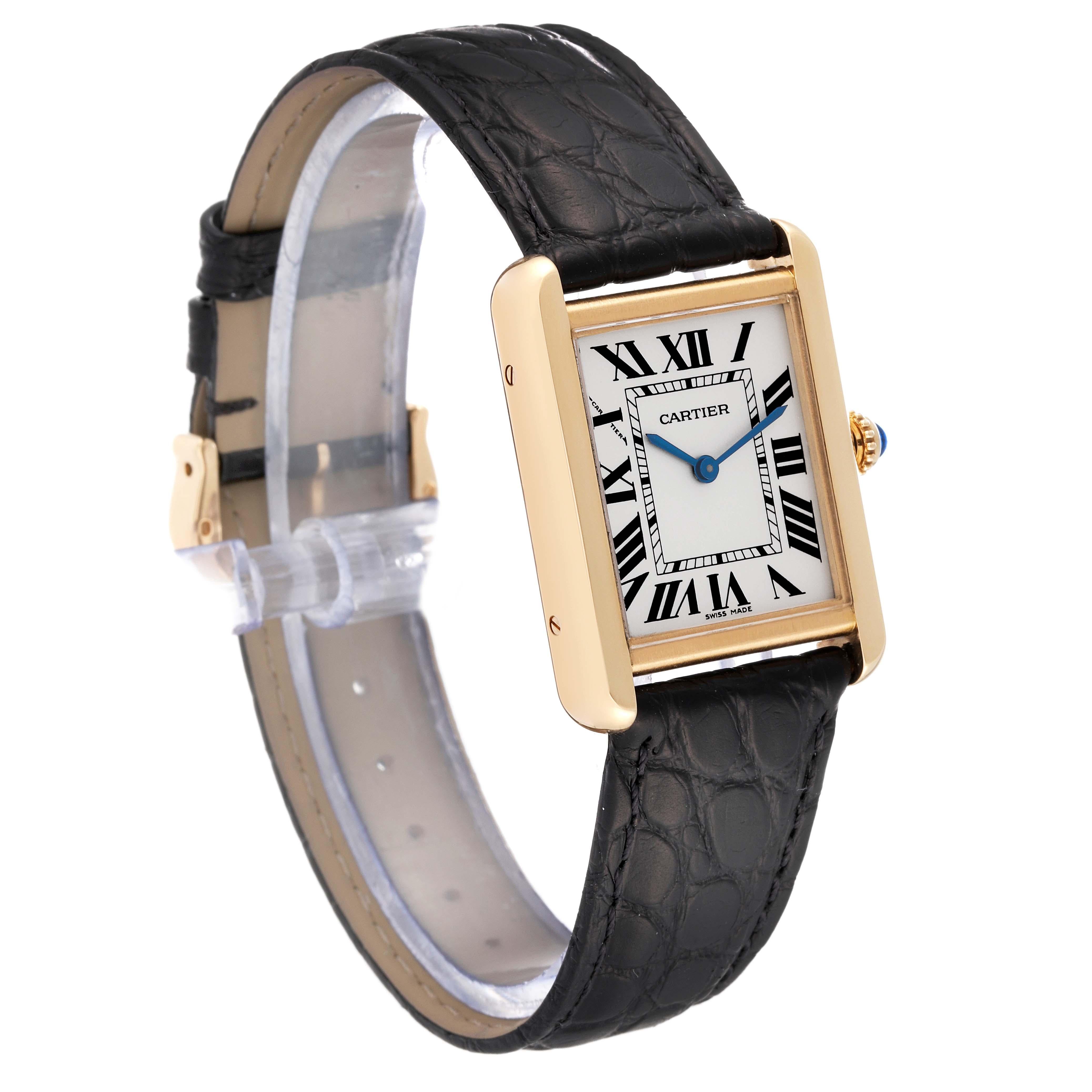 Cartier Tank Solo Small Yellow Gold Steel Silver Dial Ladies Watch W1018755 3