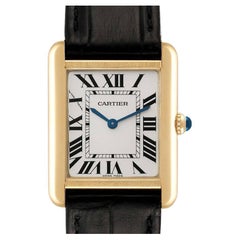 Cartier Tank Solo Small Yellow Gold Steel Silver Dial Ladies Watch W1018755