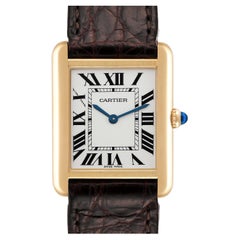 Cartier Tank Solo Small Yellow Gold Steel Silver Dial Ladies Watch W1018755