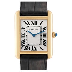 Cartier: Damenuhr Tank Solo, Gelbgold, Stahl, Silber, Zifferblatt W1018755