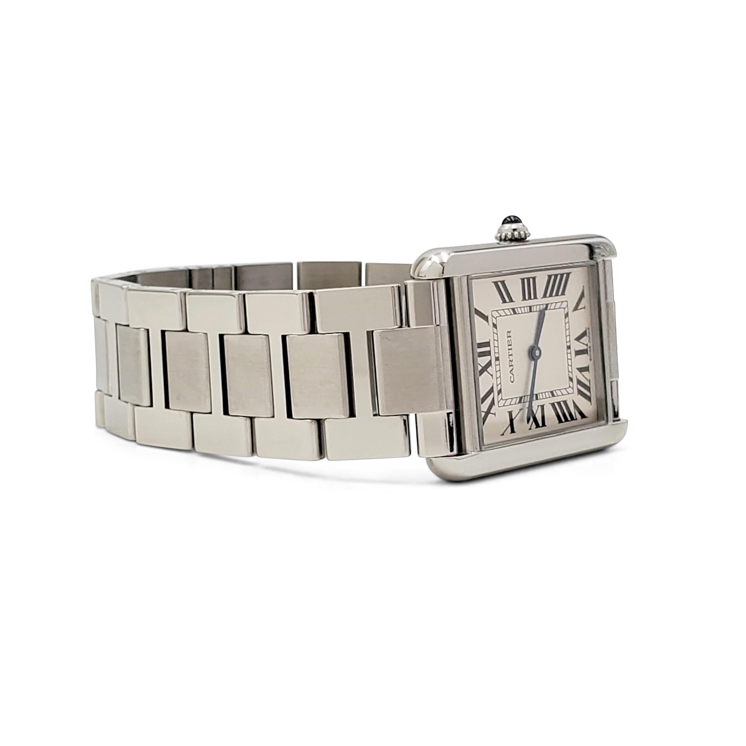 Cartier 'Tank Solo' Stainless Steel Watch, Large Model In Excellent Condition In New York, NY