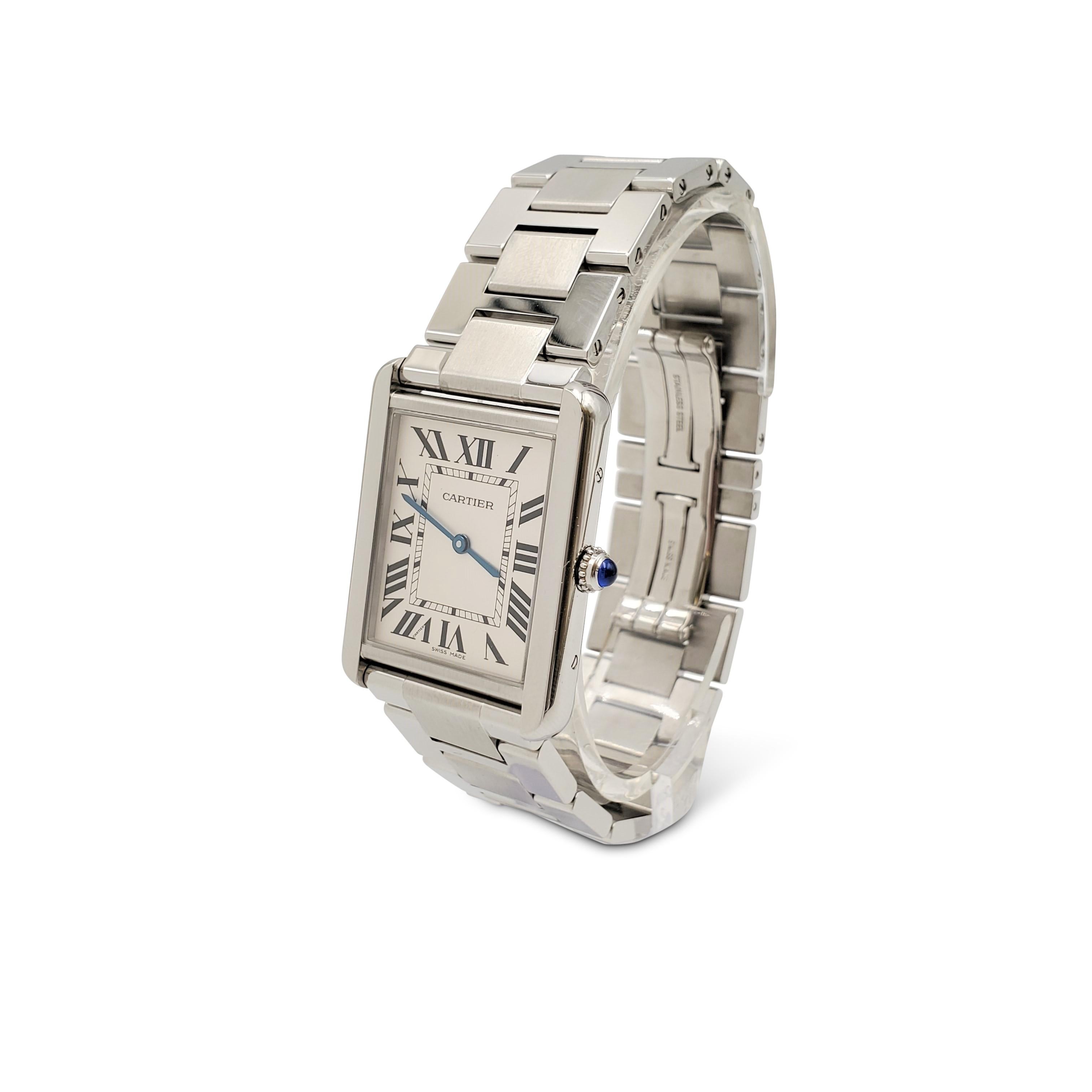 Cartier 'Tank Solo' Stainless Steel Watch, Large Model 1