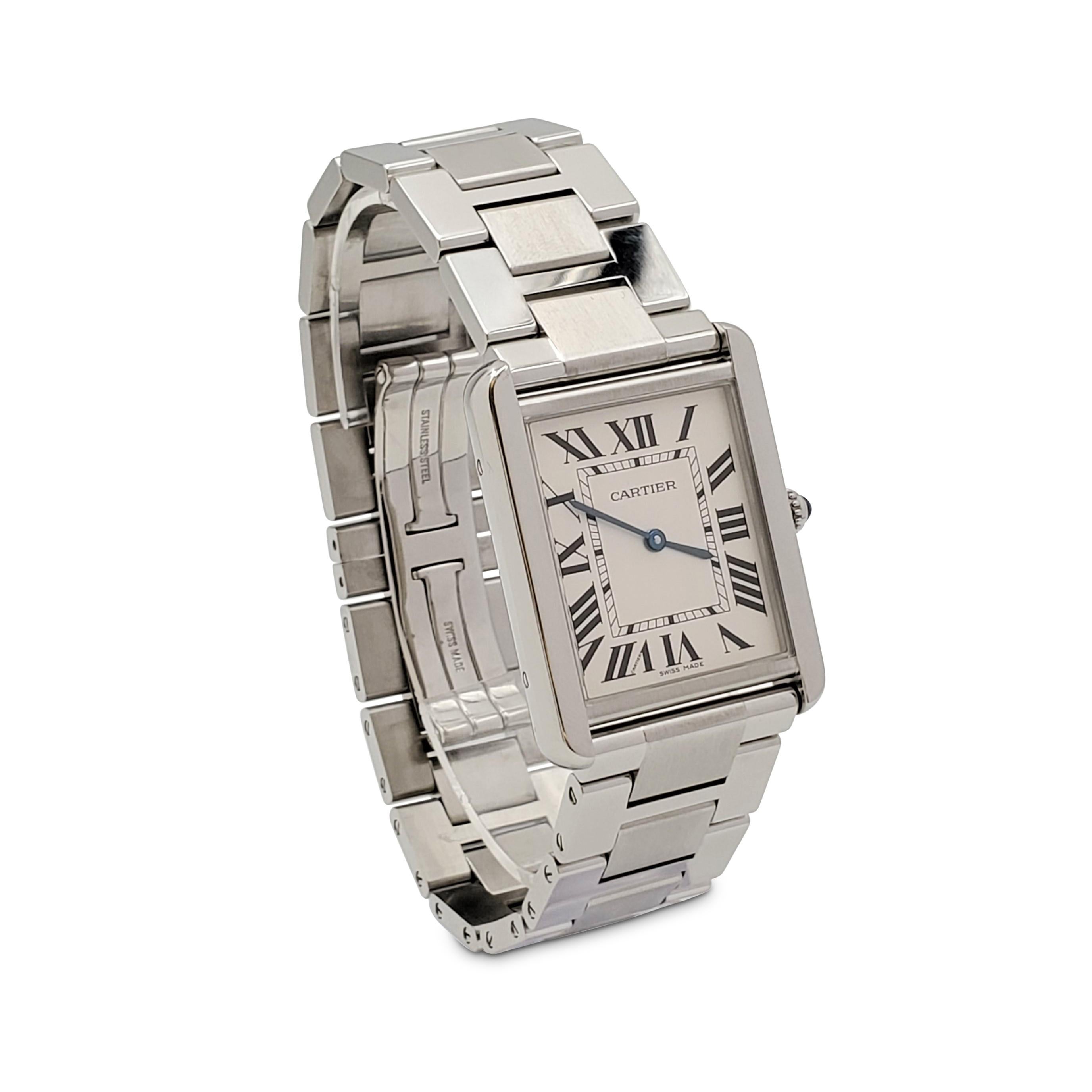Cartier 'Tank Solo' Stainless Steel Watch, Large Model 2