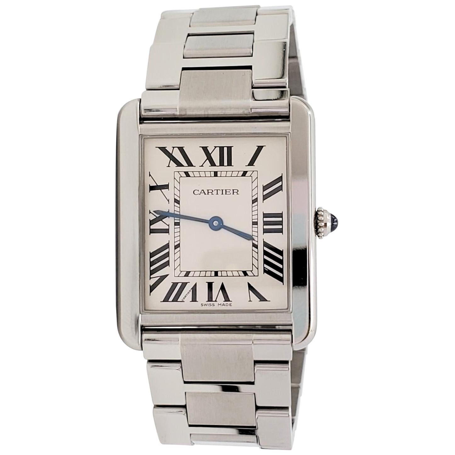 Cartier 'Tank Solo' Stainless Steel Watch, Large Model