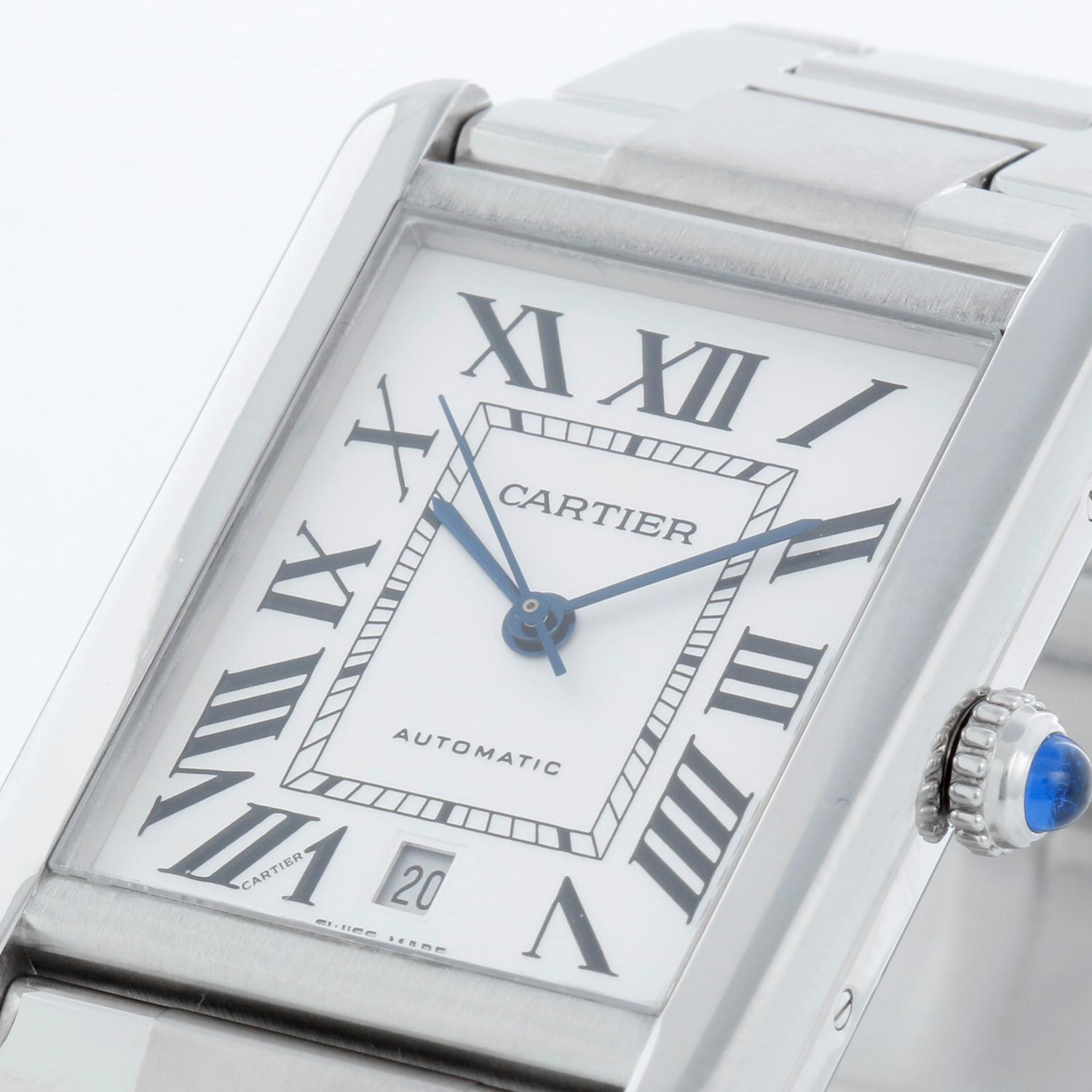 Cartier Tank Solo Stainless Steel XL W5200028 3800 In Excellent Condition In Dallas, TX