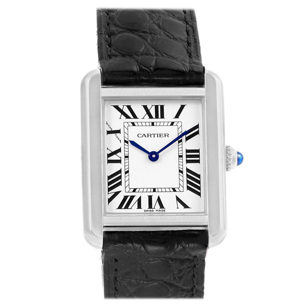Cartier Tank Solo Steel Black Strap 