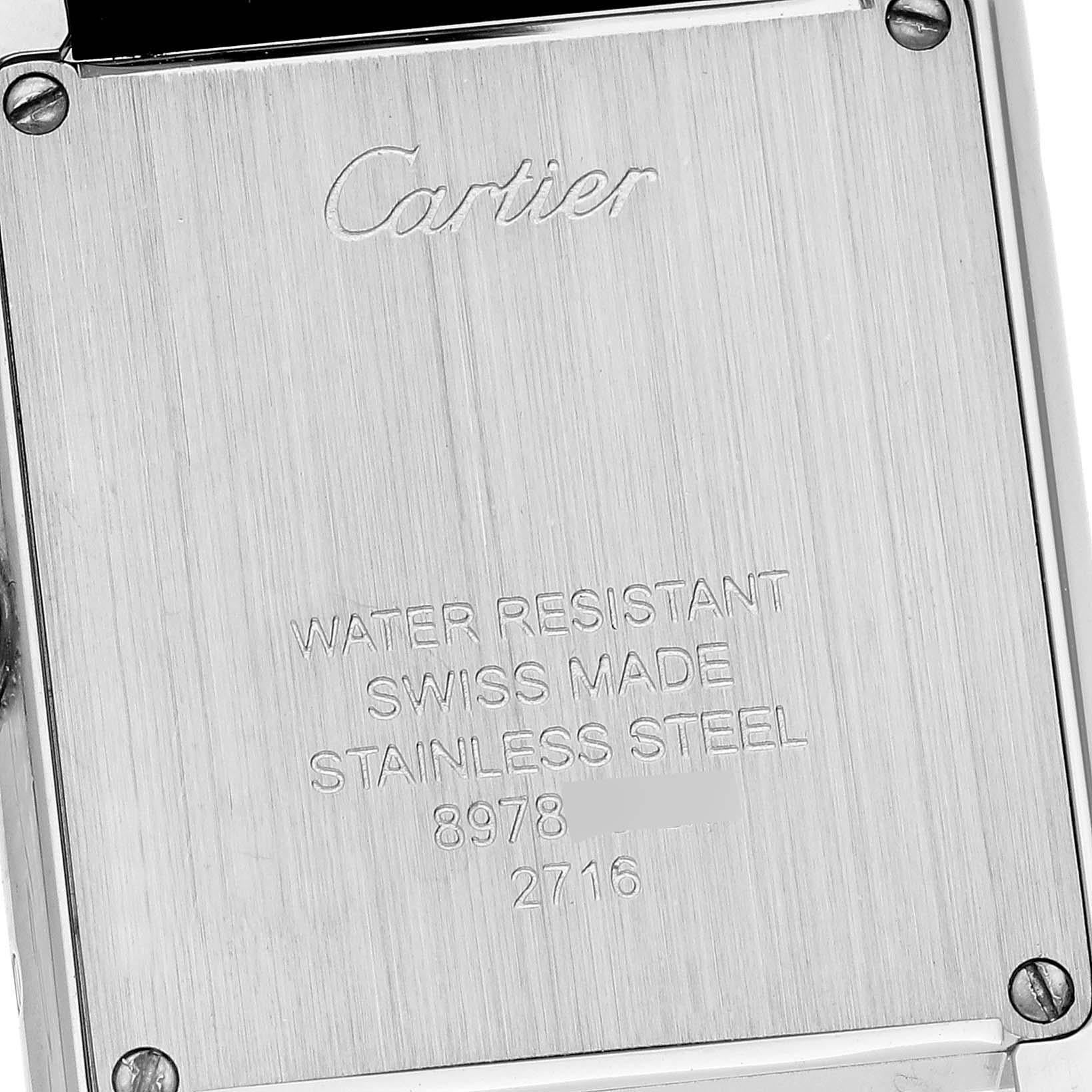 Cartier Tank Solo Steel Black Strap Quartz Ladies Watch W1018255 Box Papers 2