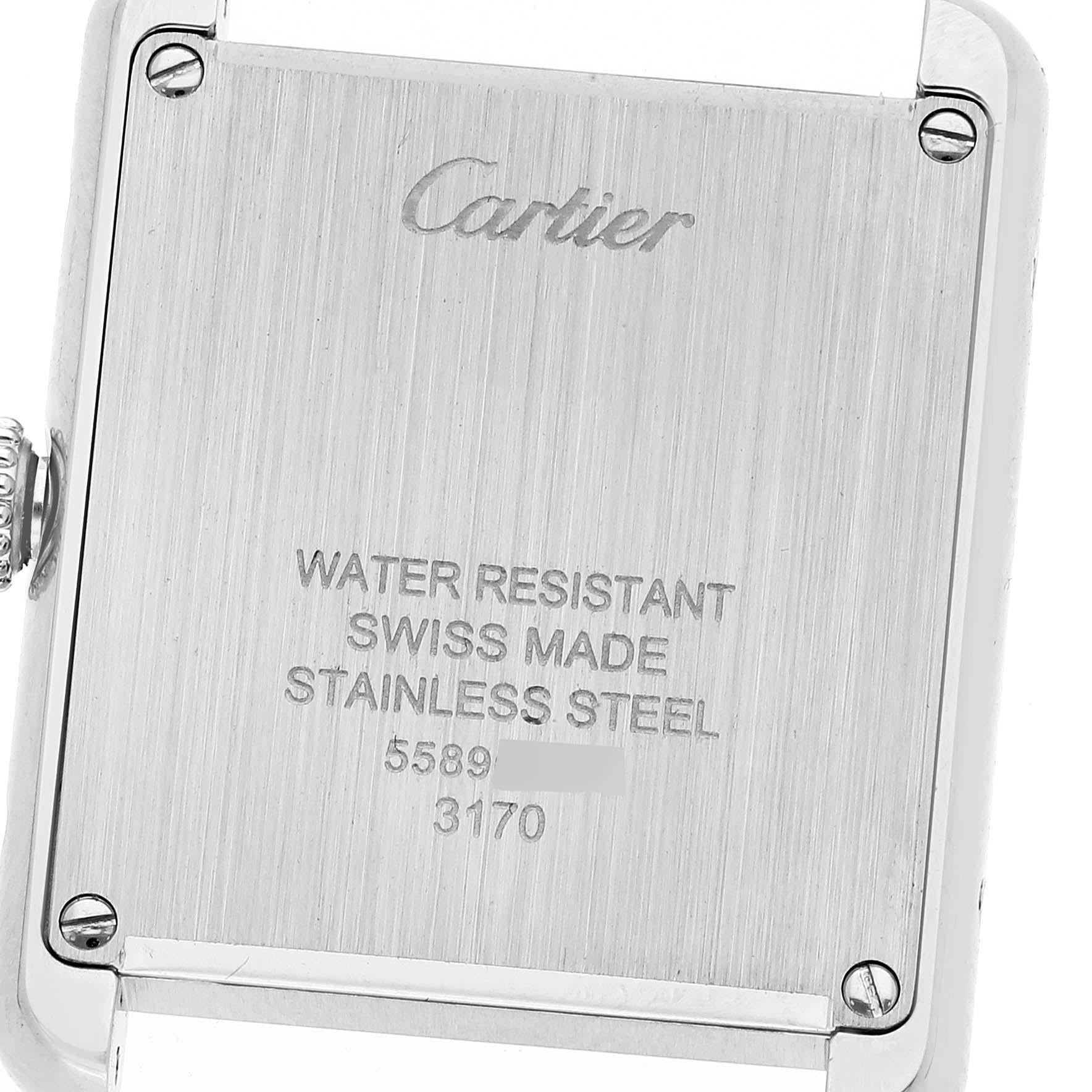 Cartier Tank Solo Steel Black Strap Quartz Ladies Watch W1018255 2