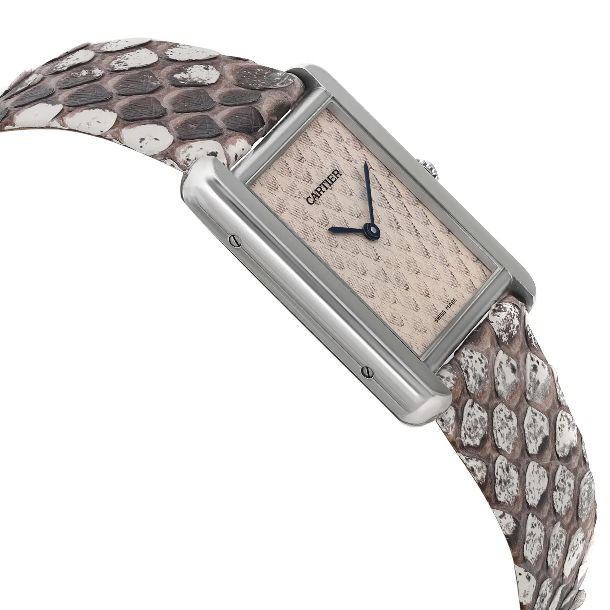 Women's Cartier Tank Solo Steel Python Dial Quartz Ladies Watch W5200021