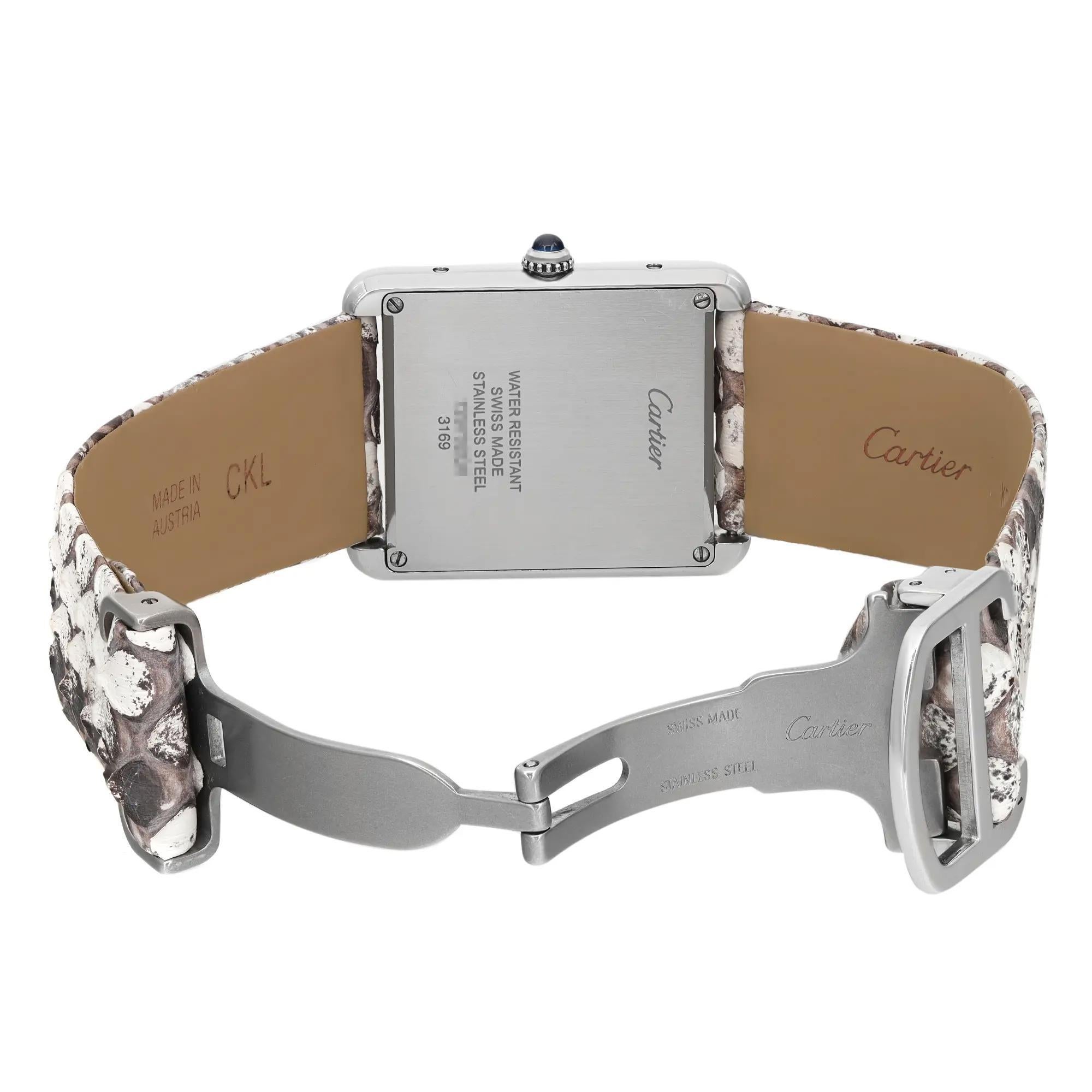 Cartier Tank Solo Steel Python Dial Quartz Ladies Watch W5200021 1