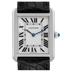 Cartier Tank Solo Steel Silver Dial Black Strap Unisex Watch W1018355