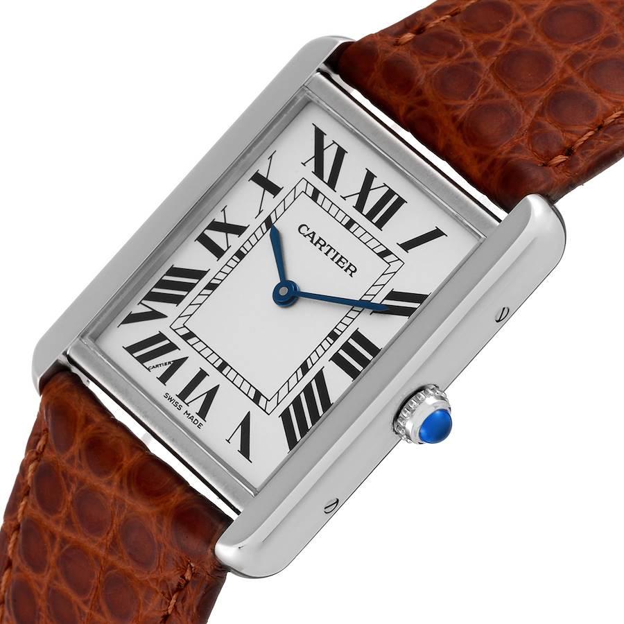 cartier tank with brown strap