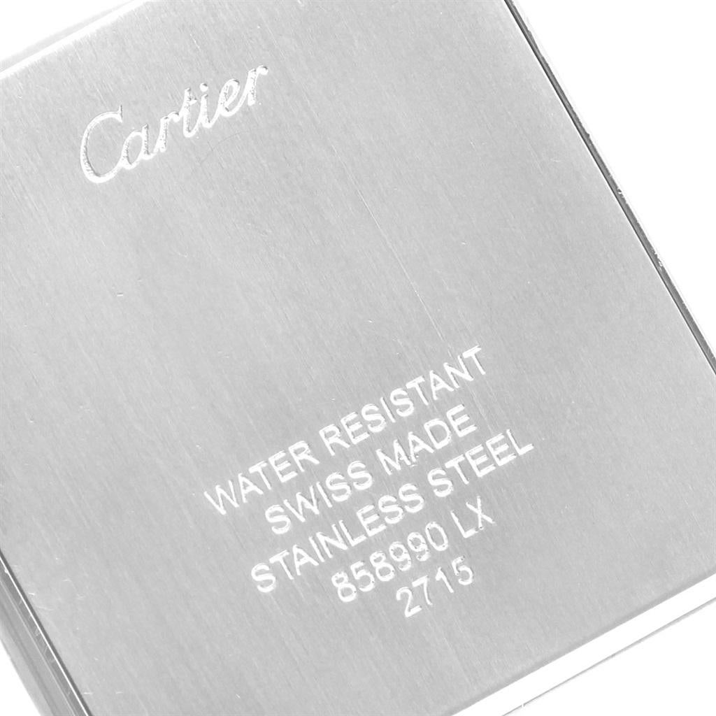 Cartier Tank Solo Steel Silver Dial Pink Strap Unisex Watch W1018355 For Sale 3