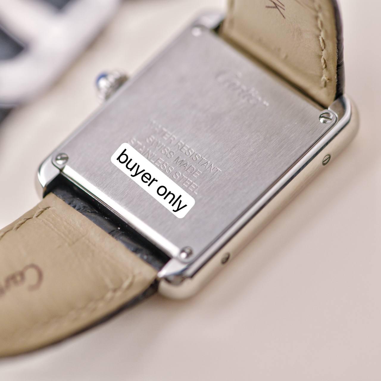 Cartier Tank Solo W5200005 Stainless Steel Leather Wristwatch For Sale 2