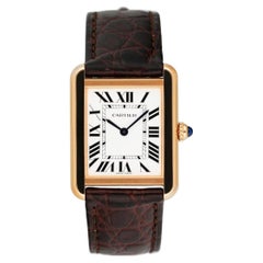 Cartier Tank Solo W5200024 18K Rose Gold Ladies Watch Box Papers