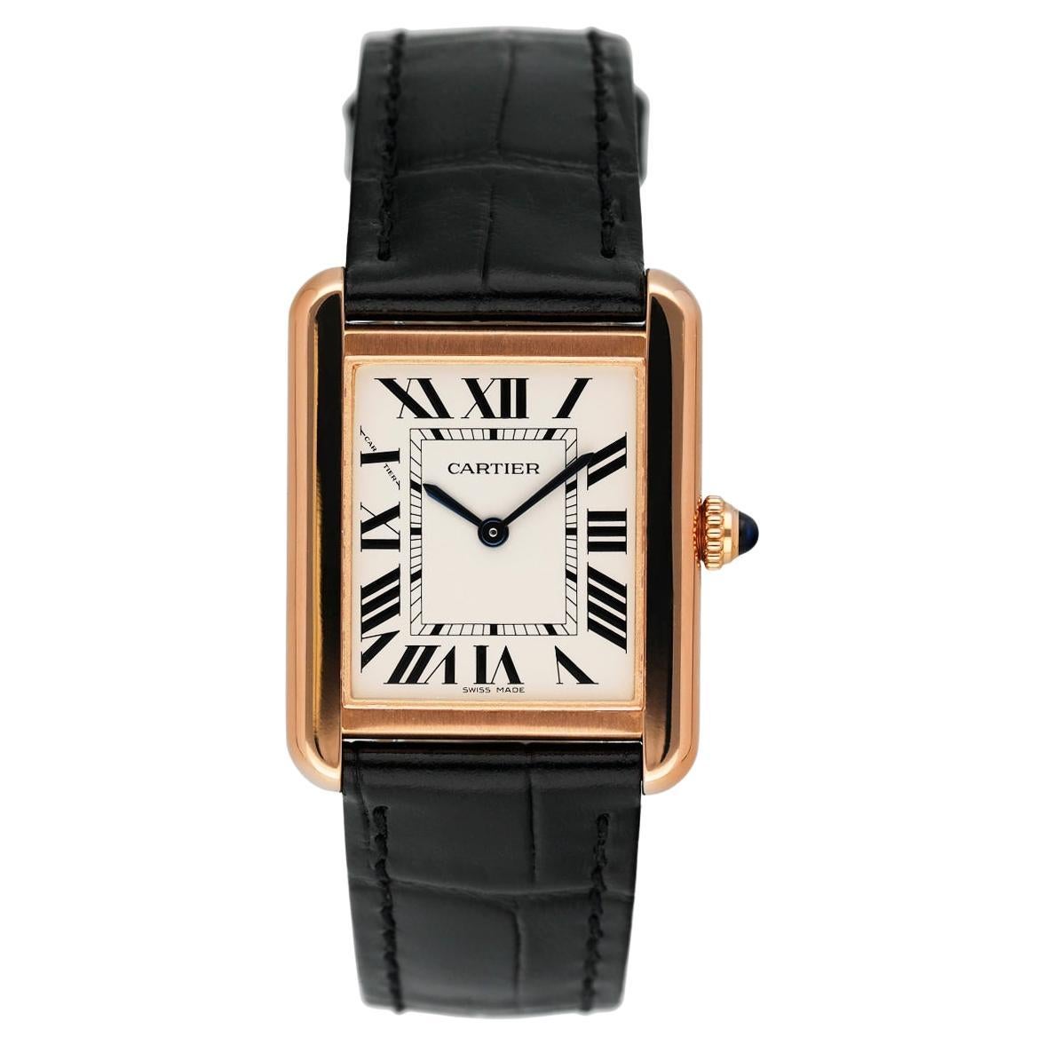Cartier Tank Solo W5200024 18K Rose Gold Watch Box Papers