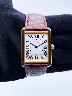 Cartier Tank Solo W5200025 18K Rose Gold Mens Watch Box Papers