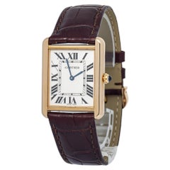 Montre unisexe Cartier Tank Solo W5200025 en or rose 18 carats à quartz, 27 x 34 mm