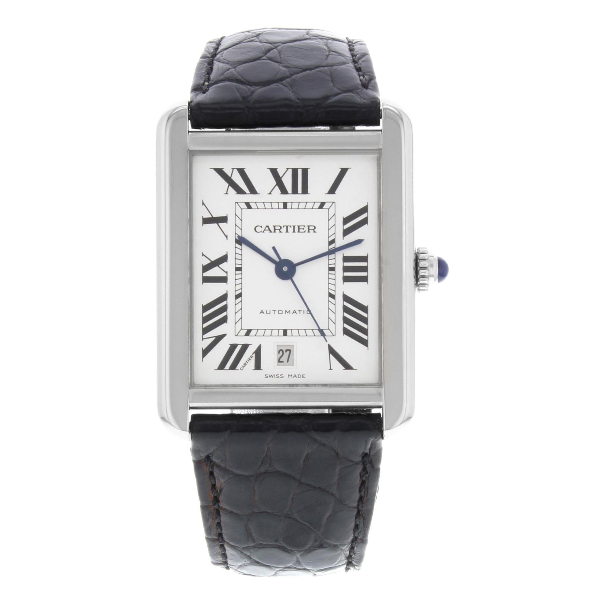 Cartier Tank Solo W5200027 Rectangle Stainless Steel Automatic Men's Watch