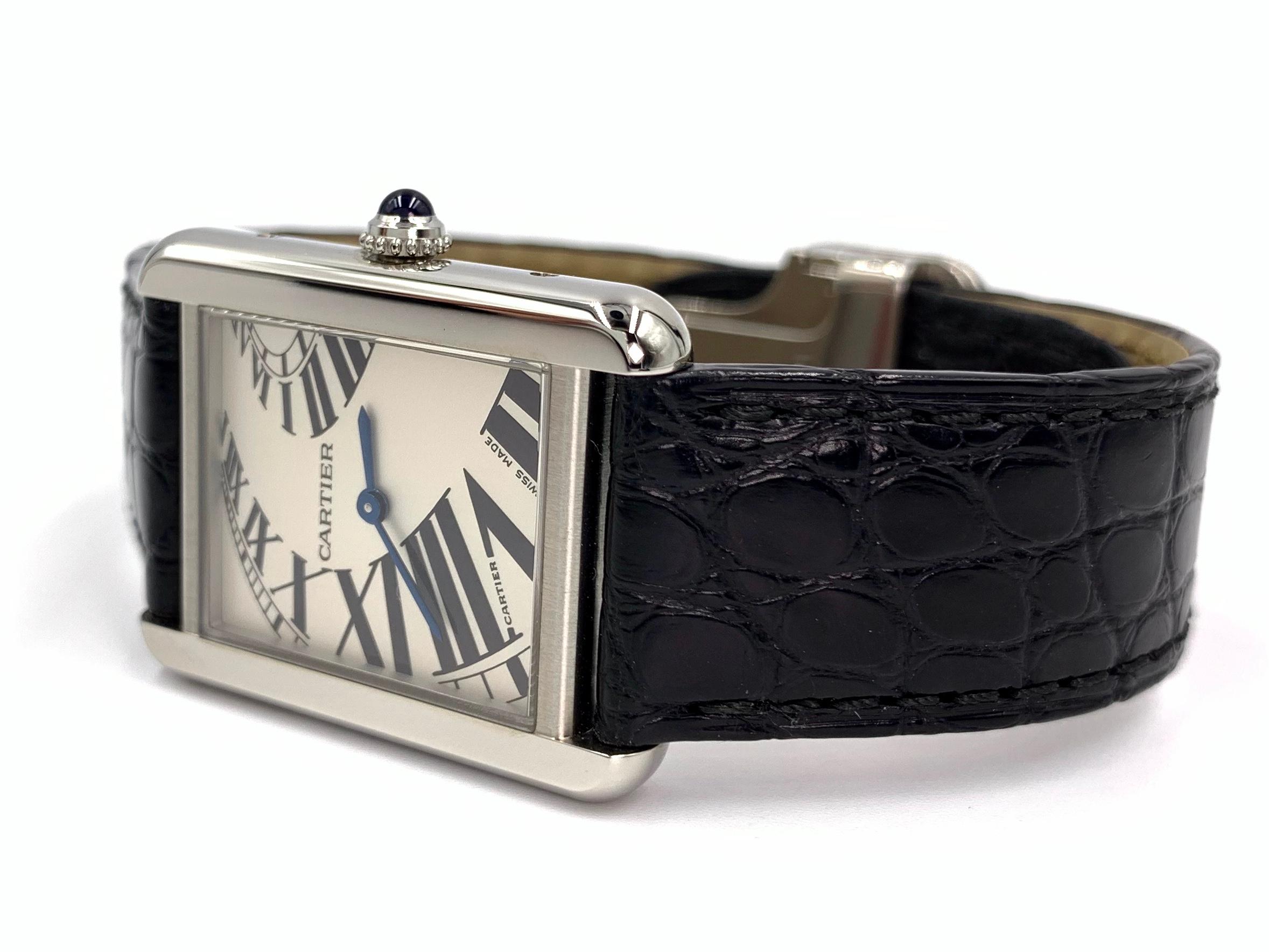 Playful Cartier Tank Solo small model watch with off-center, 