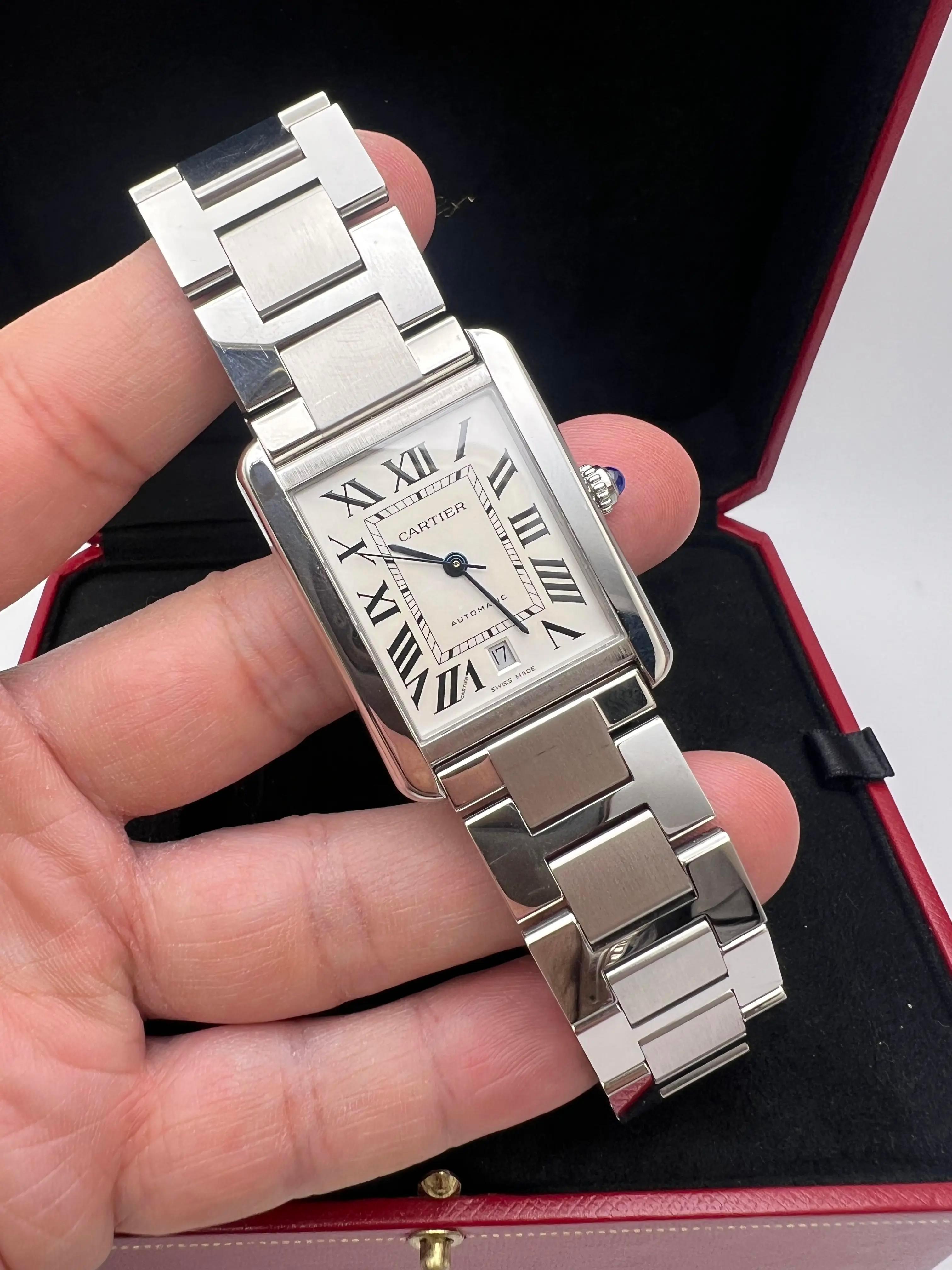 Cartier Tank Solo XL 31 x 41mm W5200028 Silver Dial Steel Automatic Box Papers For Sale 1