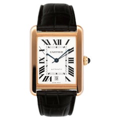 Cartier Tank Solo XL 3799 18K Rose Gold Mens Watch Box Papers