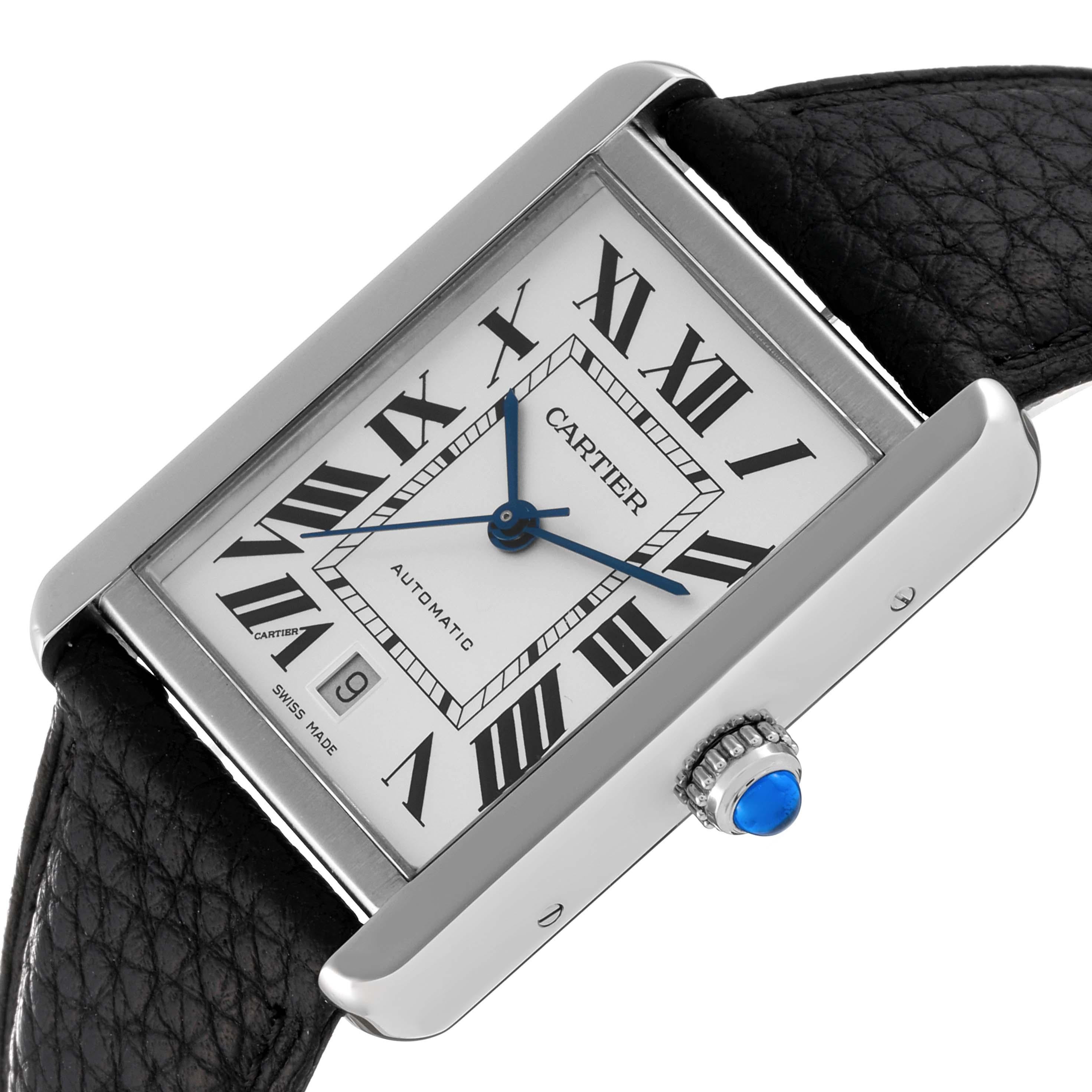 Cartier Tank Solo XL Automatic Silver Dial Steel Mens Watch W5200027 Card 2